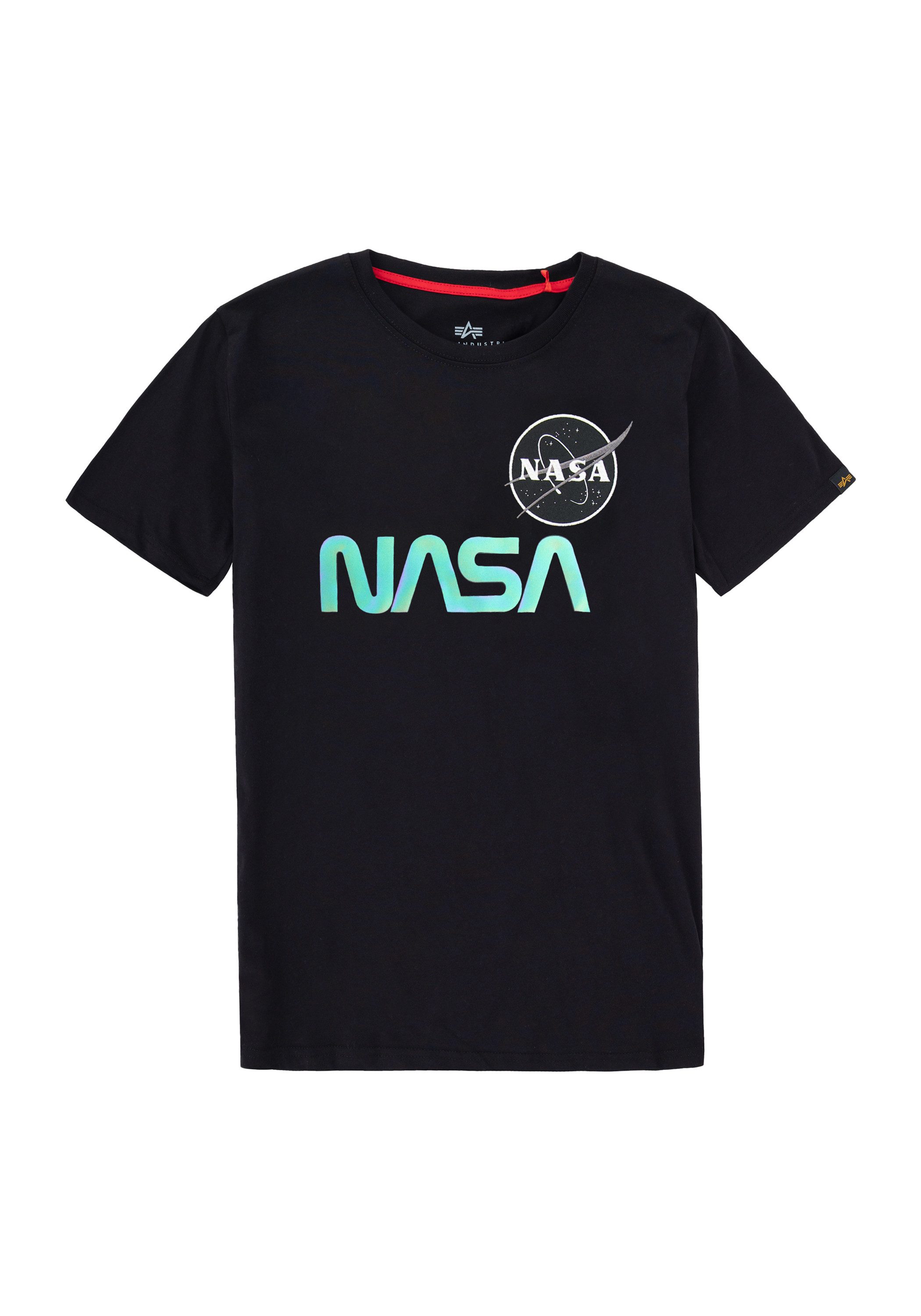 Alpha Industries T-shirt Alpha Industries Kids - T-Shirts NASA Rainbow Refl. T Kids kinderen t-shirts maat 14 zwart