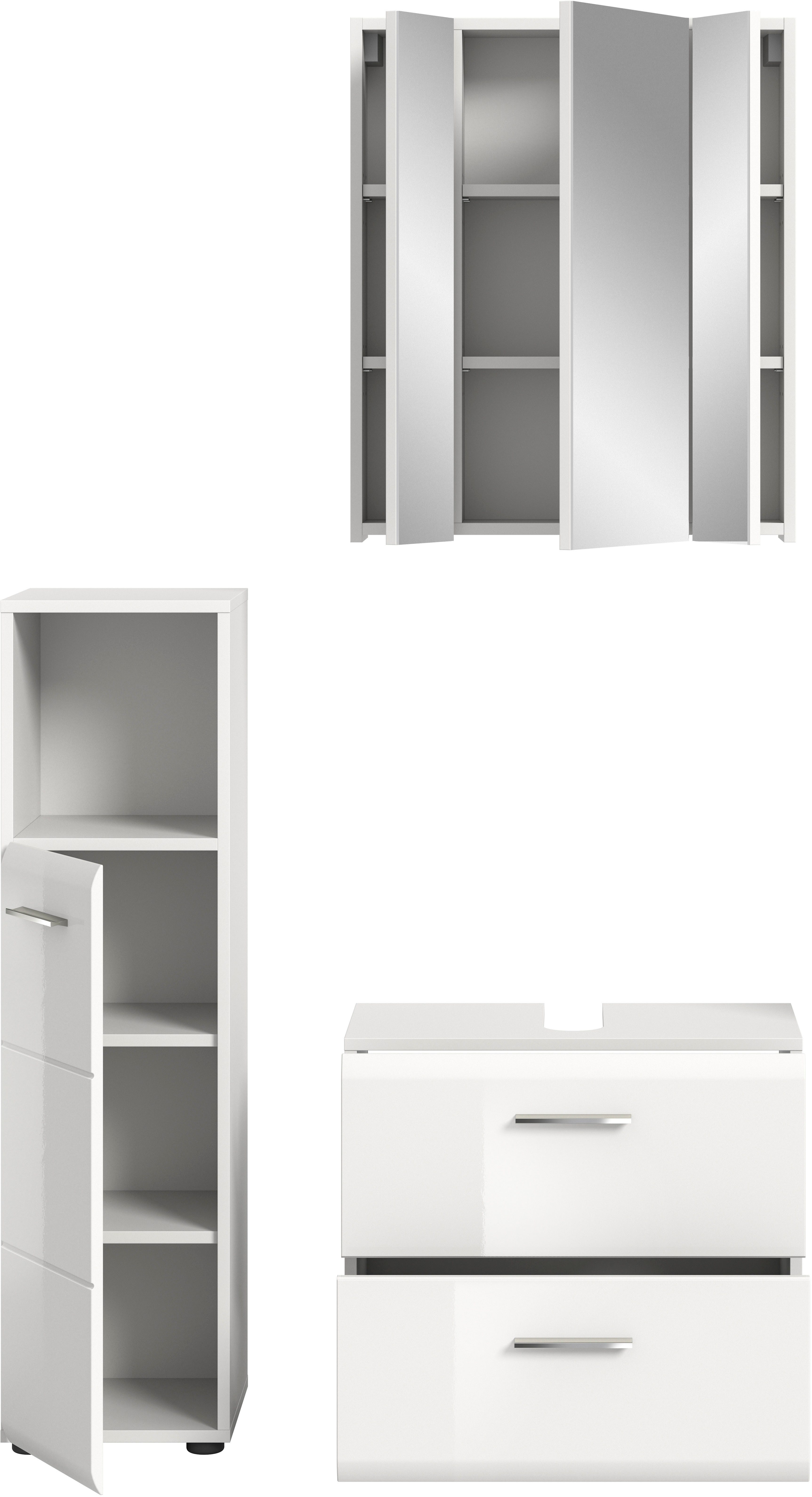 INOSIGN Badmeubelset FLORENZ, TOPSELLER!, 3-delige badcombinatie, hoogwaardige MDF-front