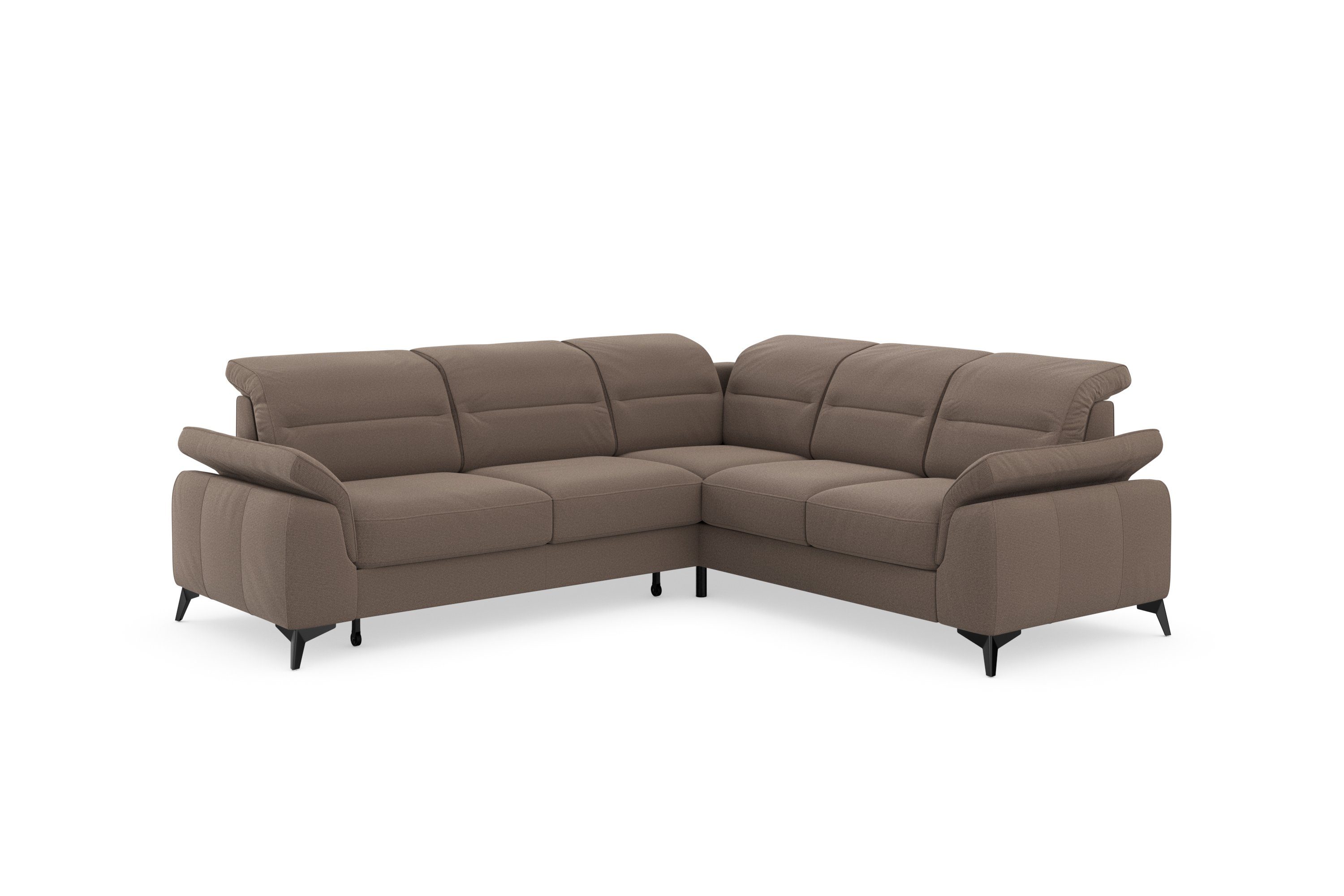 sit&more Hoekbank Sinatra L-vorm optioneel met verstelbare hoofdsteun en armleuning, metalen poten