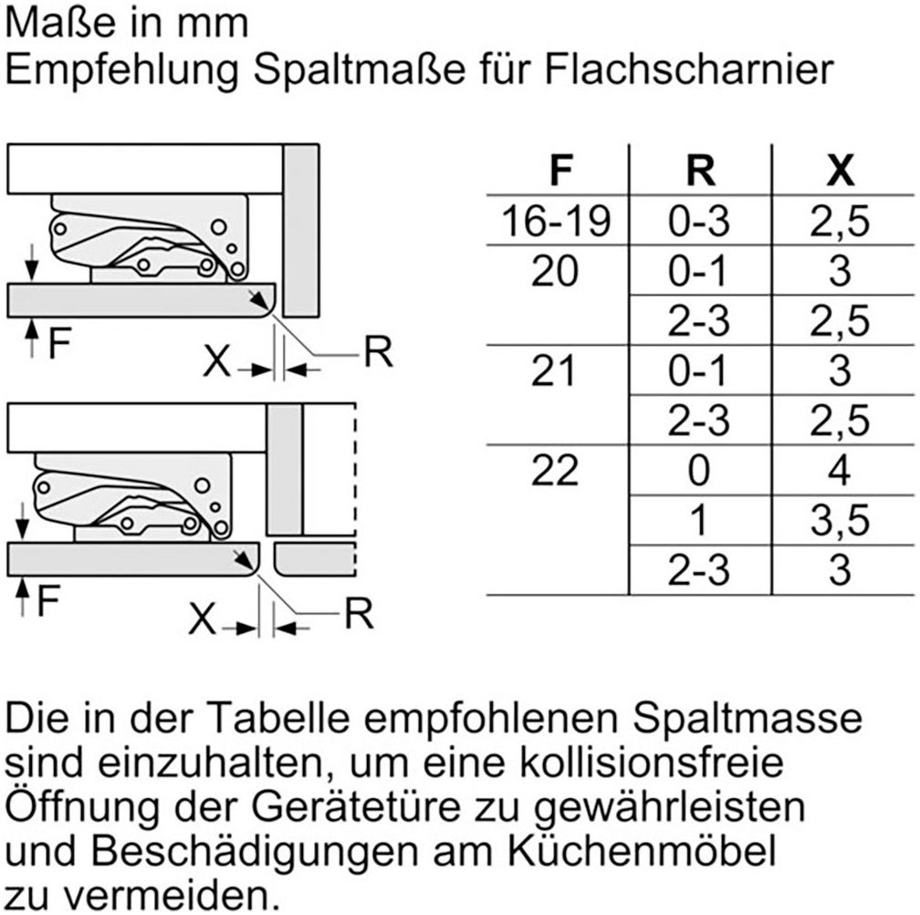 BOSCH Inbouw koelkast KUL22VFD0, 82 cm x 59,8 cm