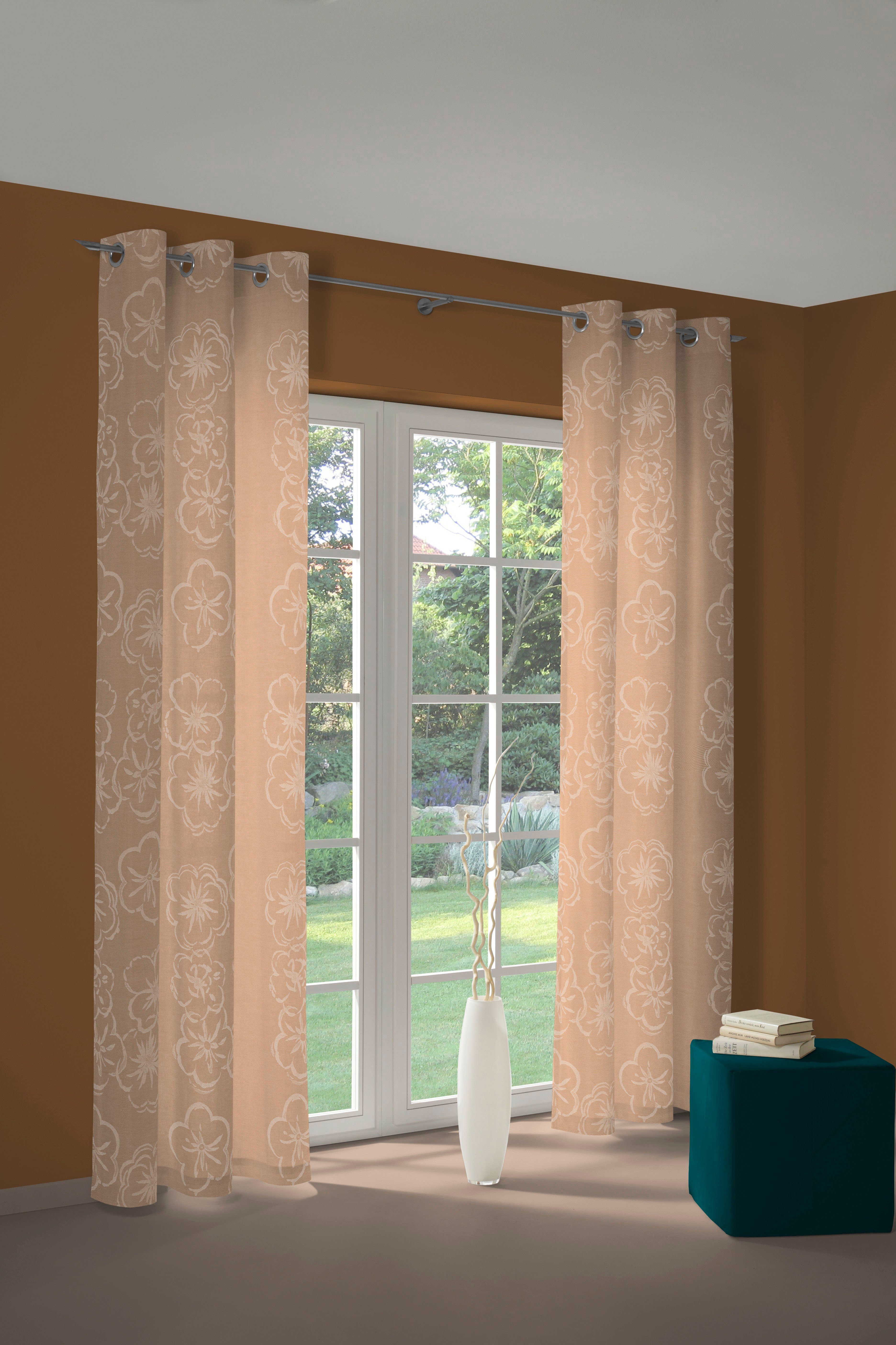 Wirth Gordijn Dangard (1 stuk) kant & klaar gordijnen maat hxb: 225x135 cm bruin