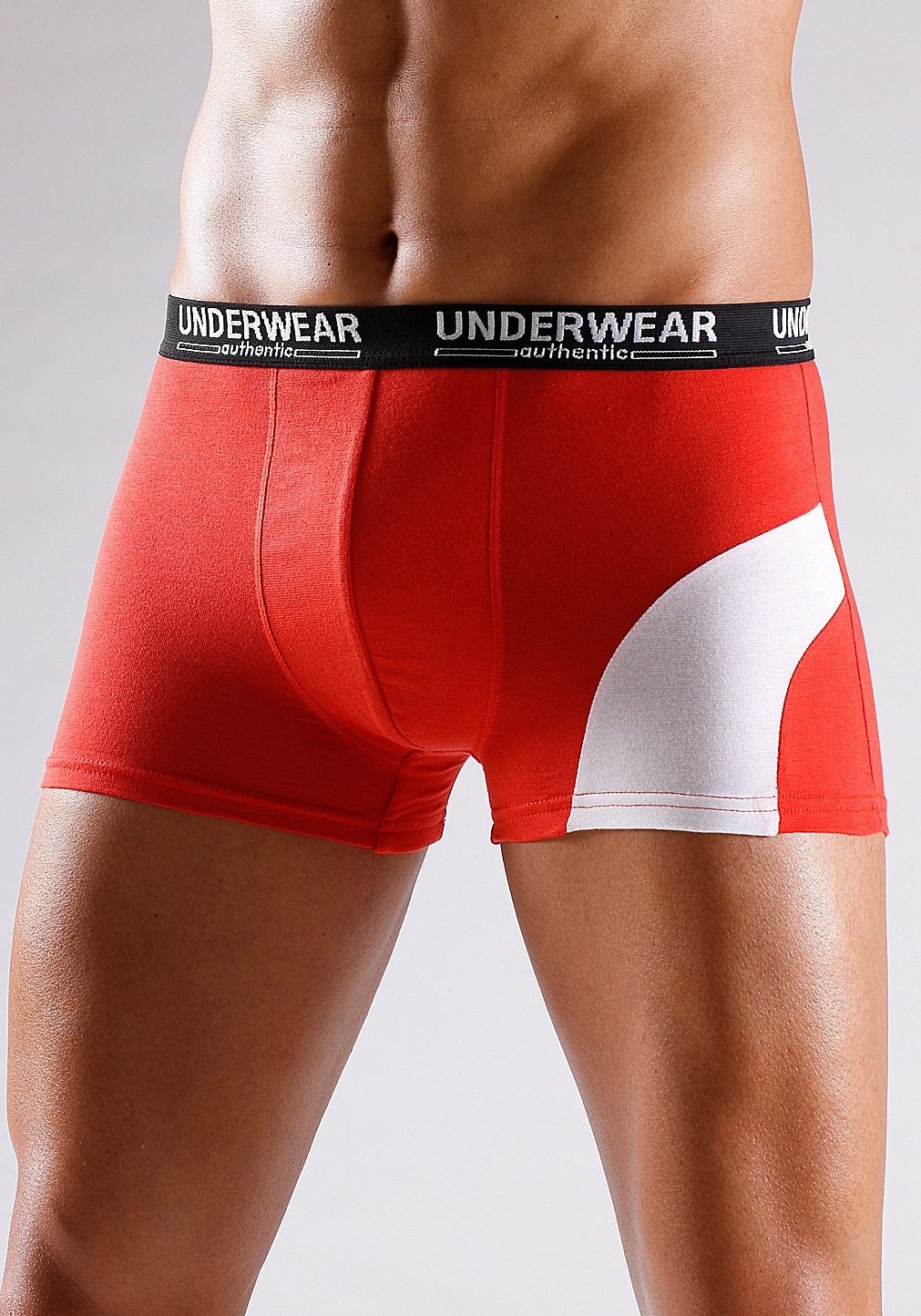 AUTHENTIC UNDERWEAR Boxershort voor heren met een contrastkleurige inzet (set, 4 stuks)