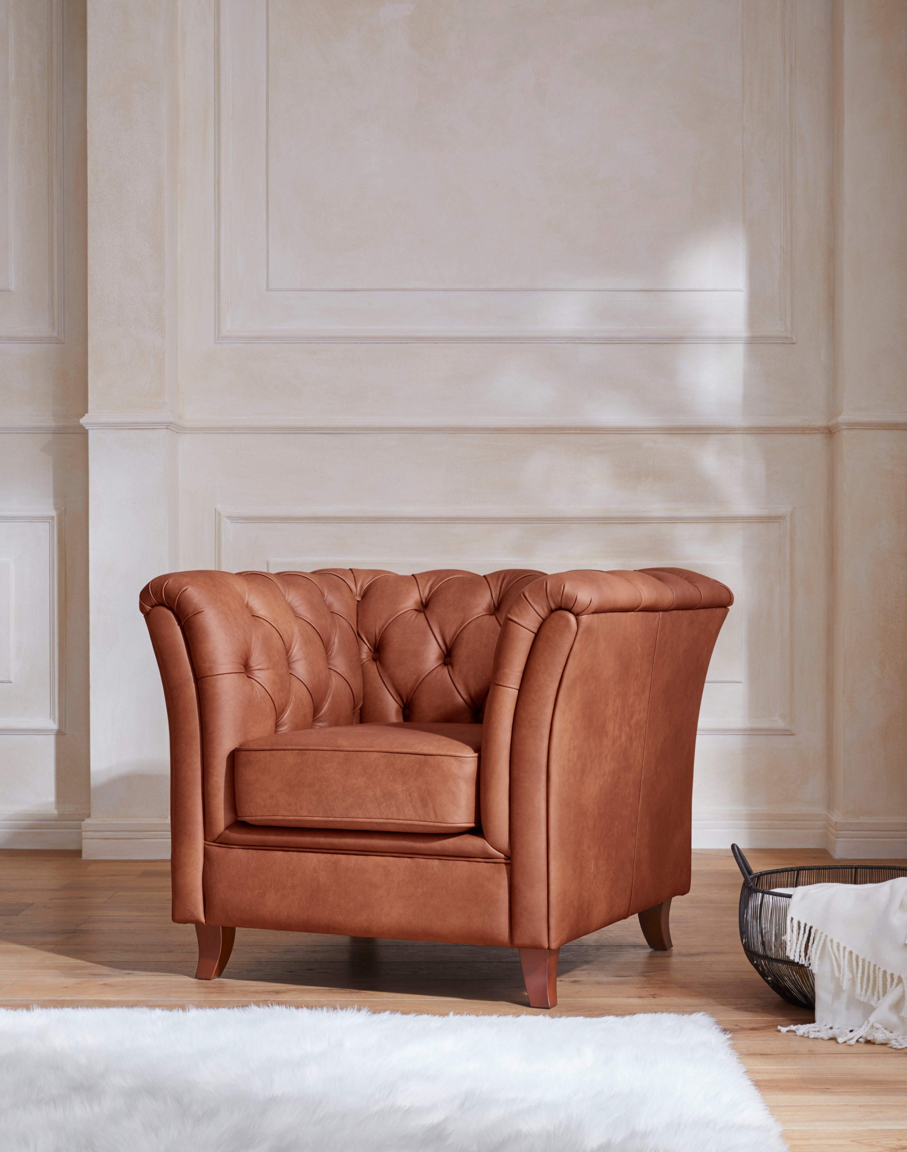 Home affaire Chesterfield-fauteuil Reims cocktailstoel, stoel met echte chesterfield-capitonnage, uitstekende verwerking