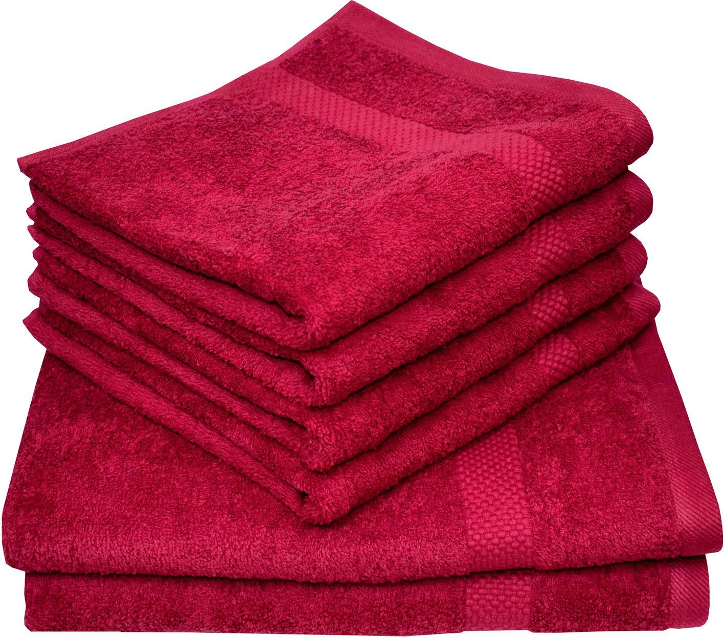 Dyckhoff Handdoekenset Planeet 4 handdoeken (50x100 cm), 2 douchehanddoeken (70x140 cm) (set, 6-delig) handdoeken rood