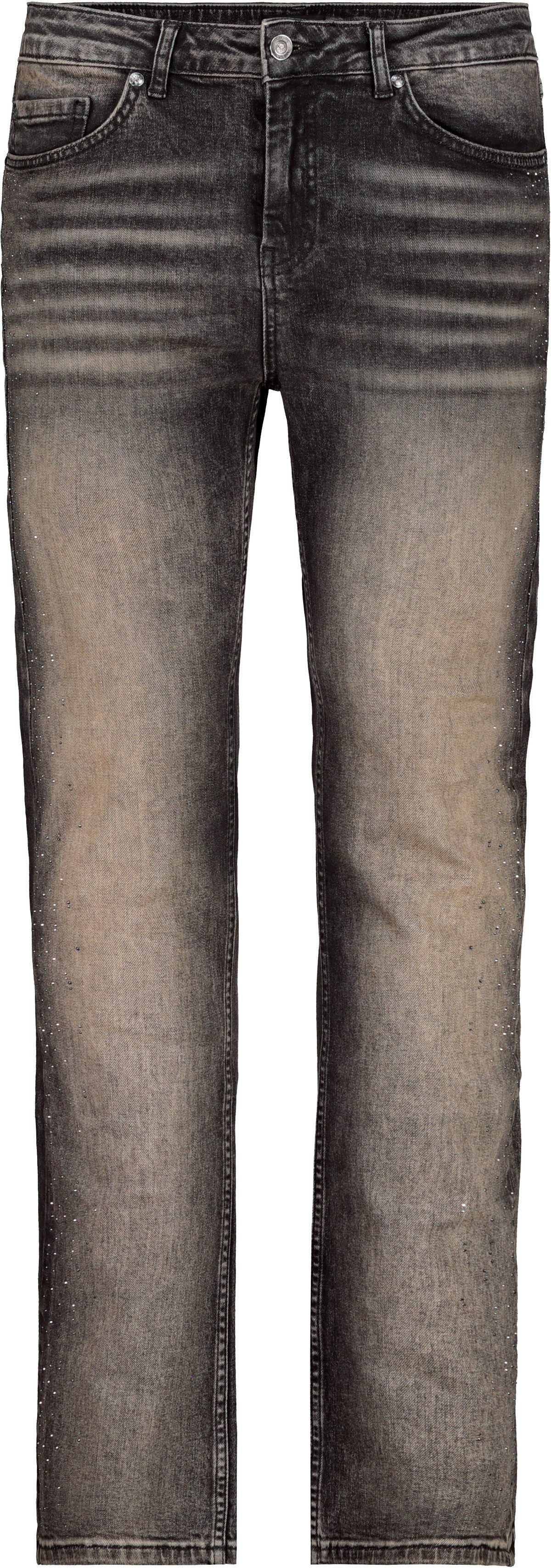 Monari Straight jeans Regular fit met strass-stenen