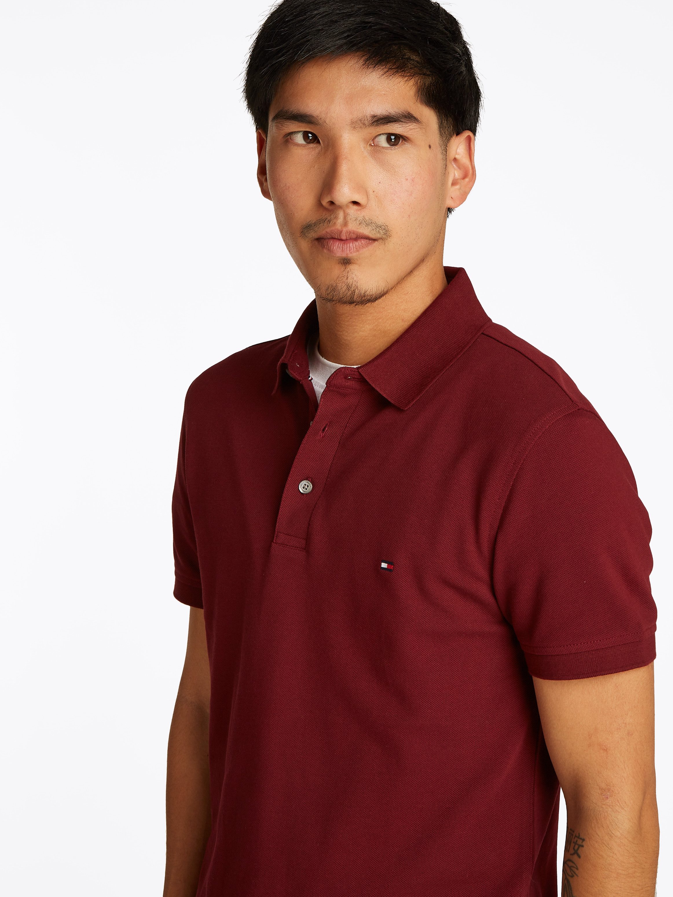 Tommy Hilfiger Poloshirt 1985 SLIM POLO met piquéstructuur en borduursel