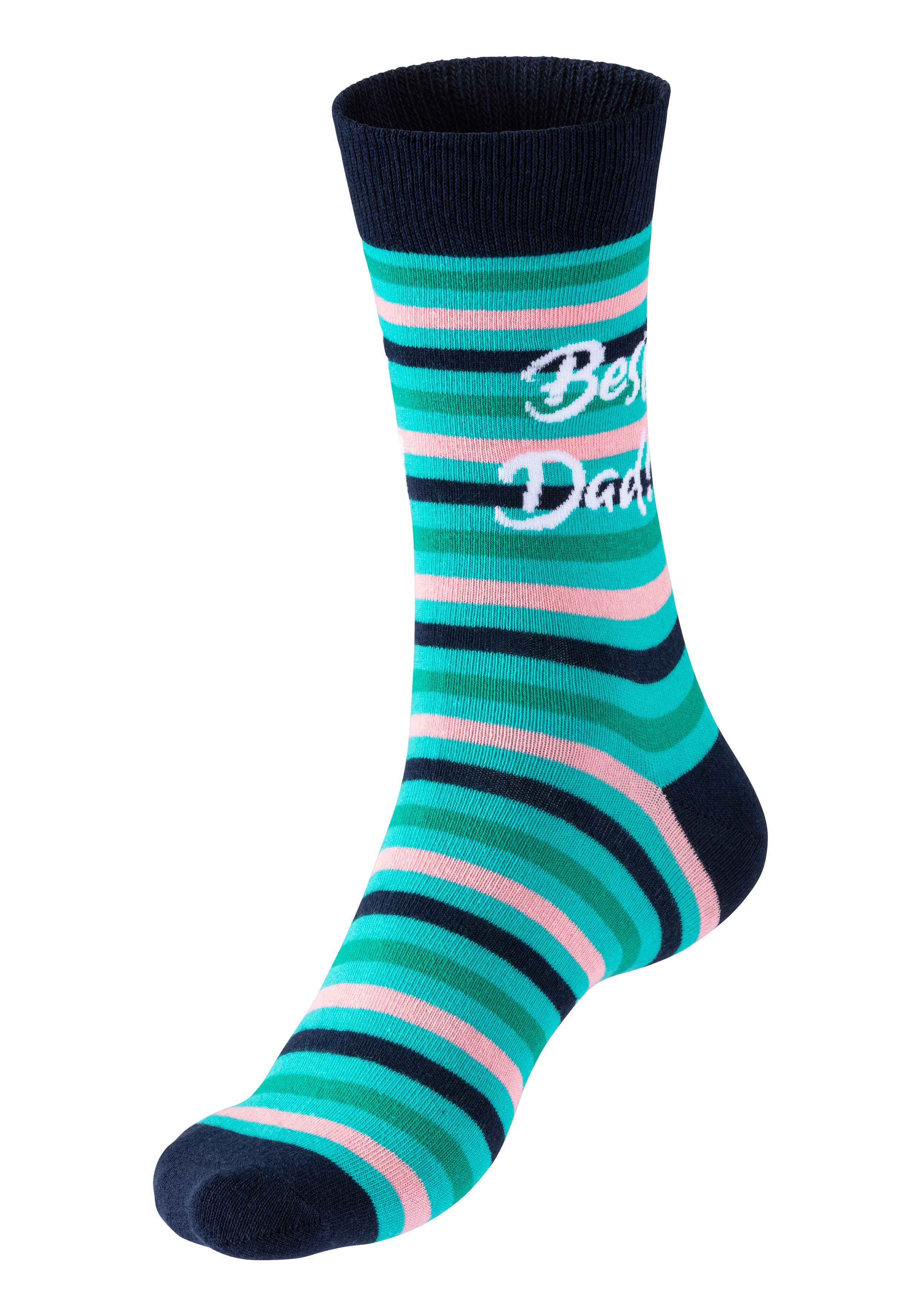 Apollo Sokken Cadeau-doos Super-Papa of Beste Papa verschillende kleuren designs, perfect voor vaderdag of verjaardag (2 paar, Set van 3)