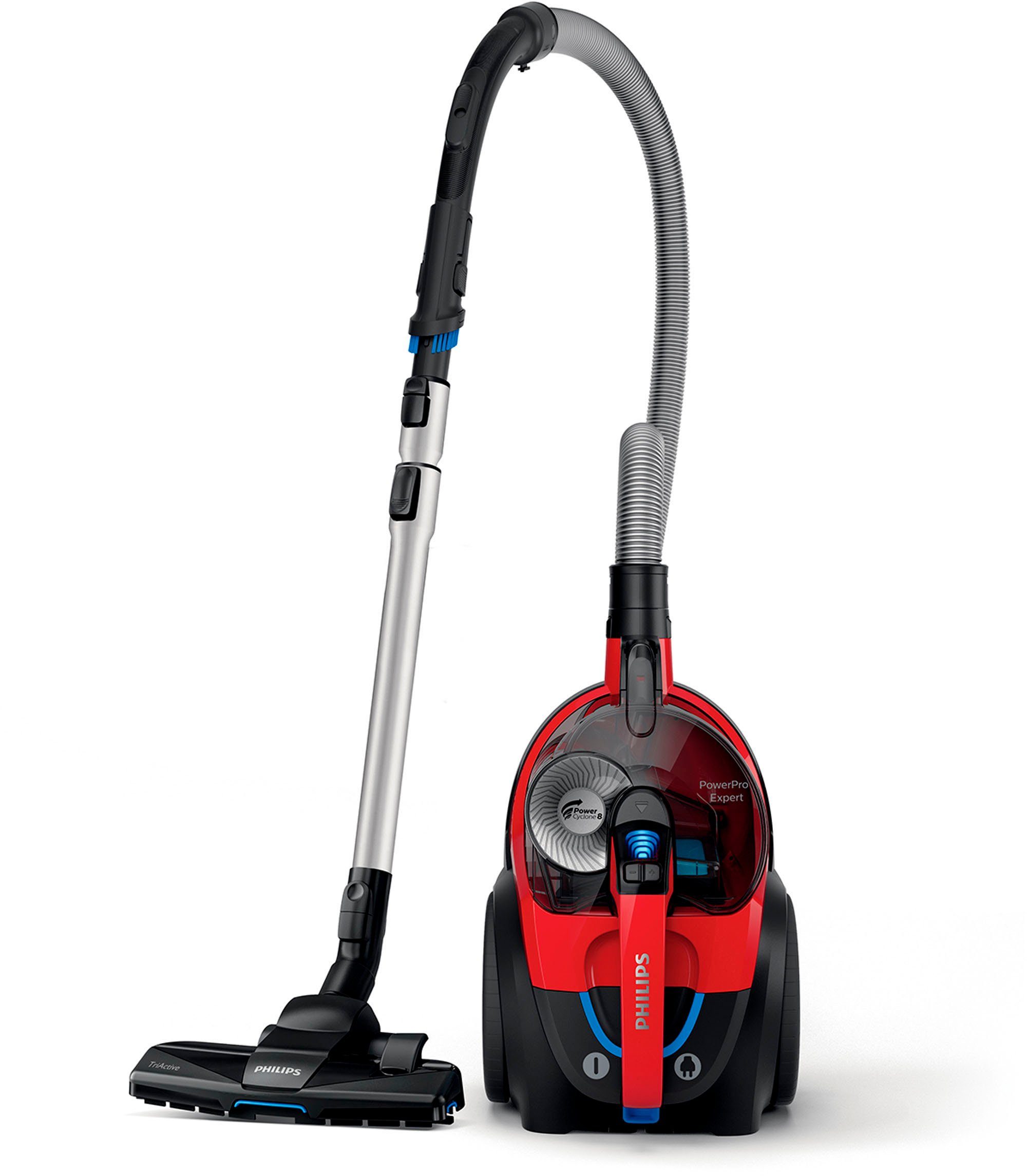 Philips Stofzuiger FC9729/09 PowerPro Expert Allergie H13 filter, met een inhoud van 2 liter en TriActive mondstuk