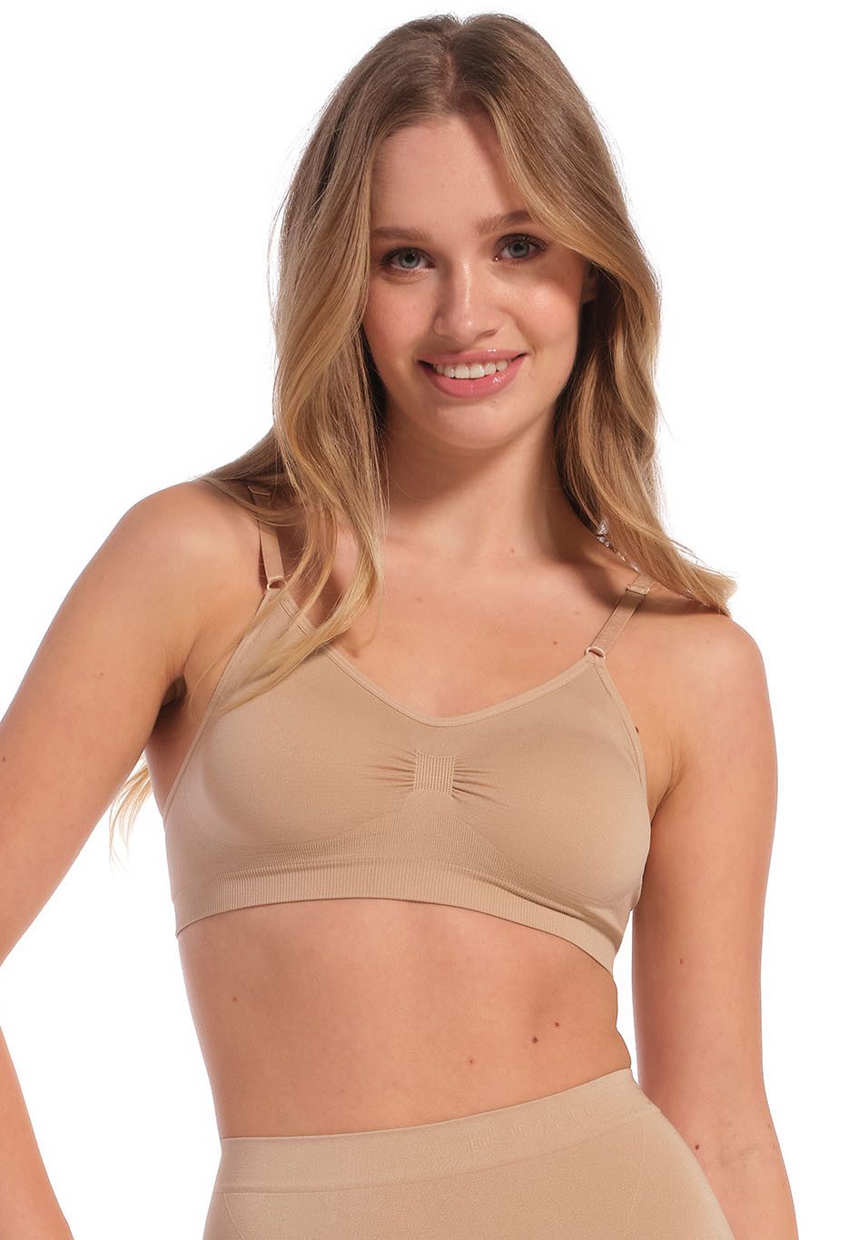 Magic Body Fashion Bustier Comfort Bra comfortabele naadloze en beugelvrije bh dames bustiertops maat M bruin