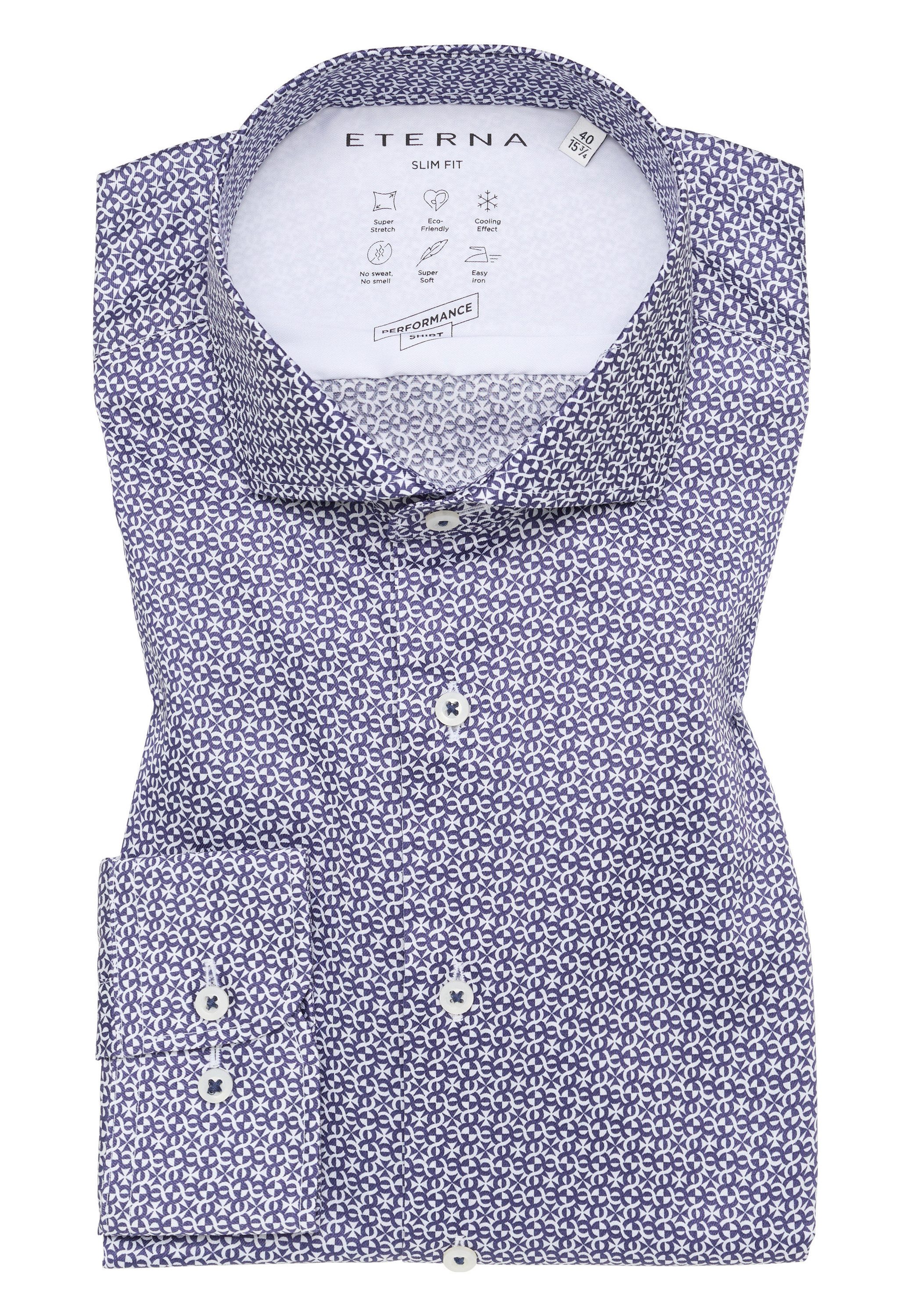 Eterna Overhemd met lange mouwen Slim fit EASY IRON (gemakkelijk te strijken)