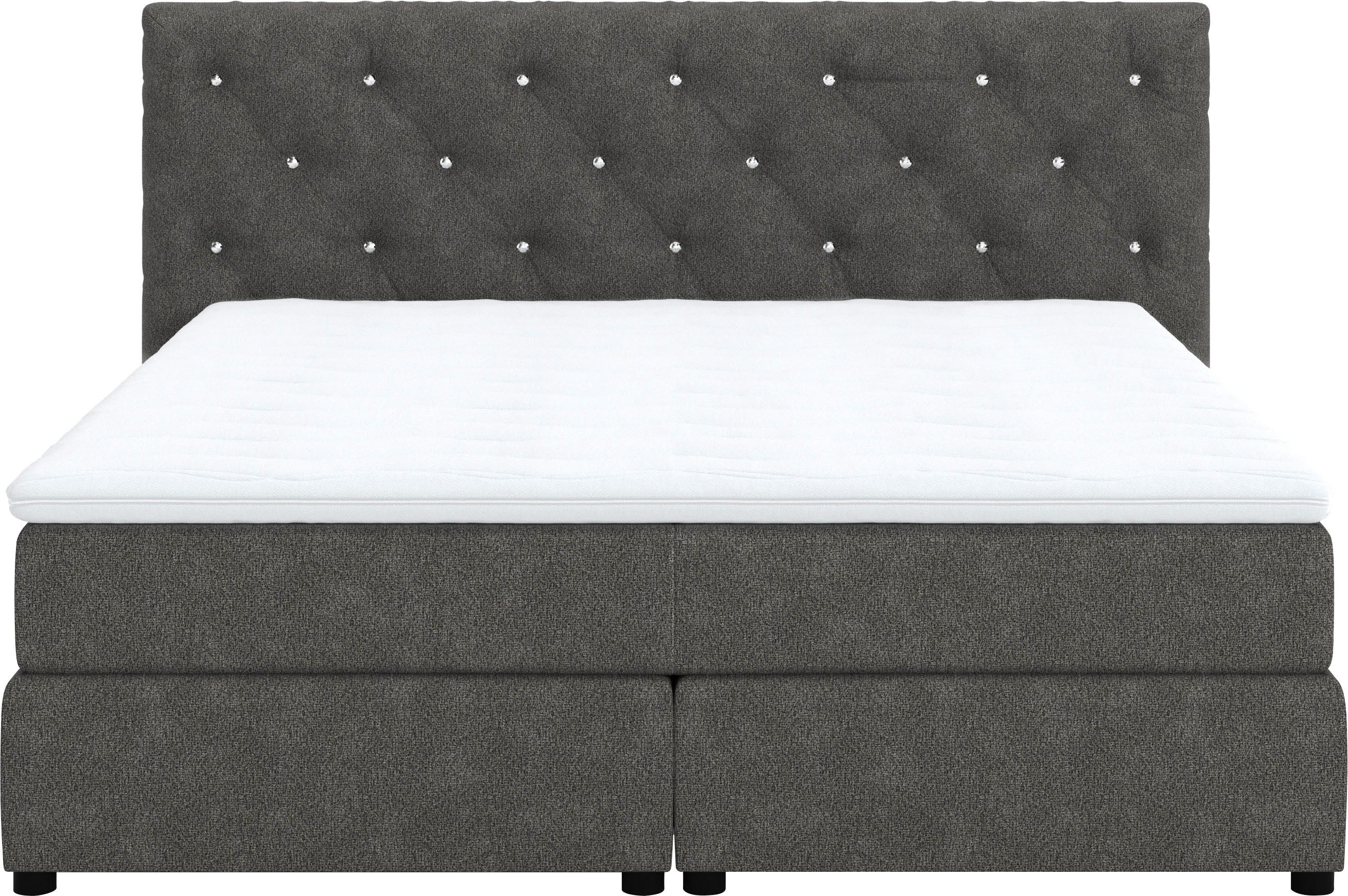 COTTA Boxspring Castlerock met strass-steentjes in het hoofdeinde, incl. topper
