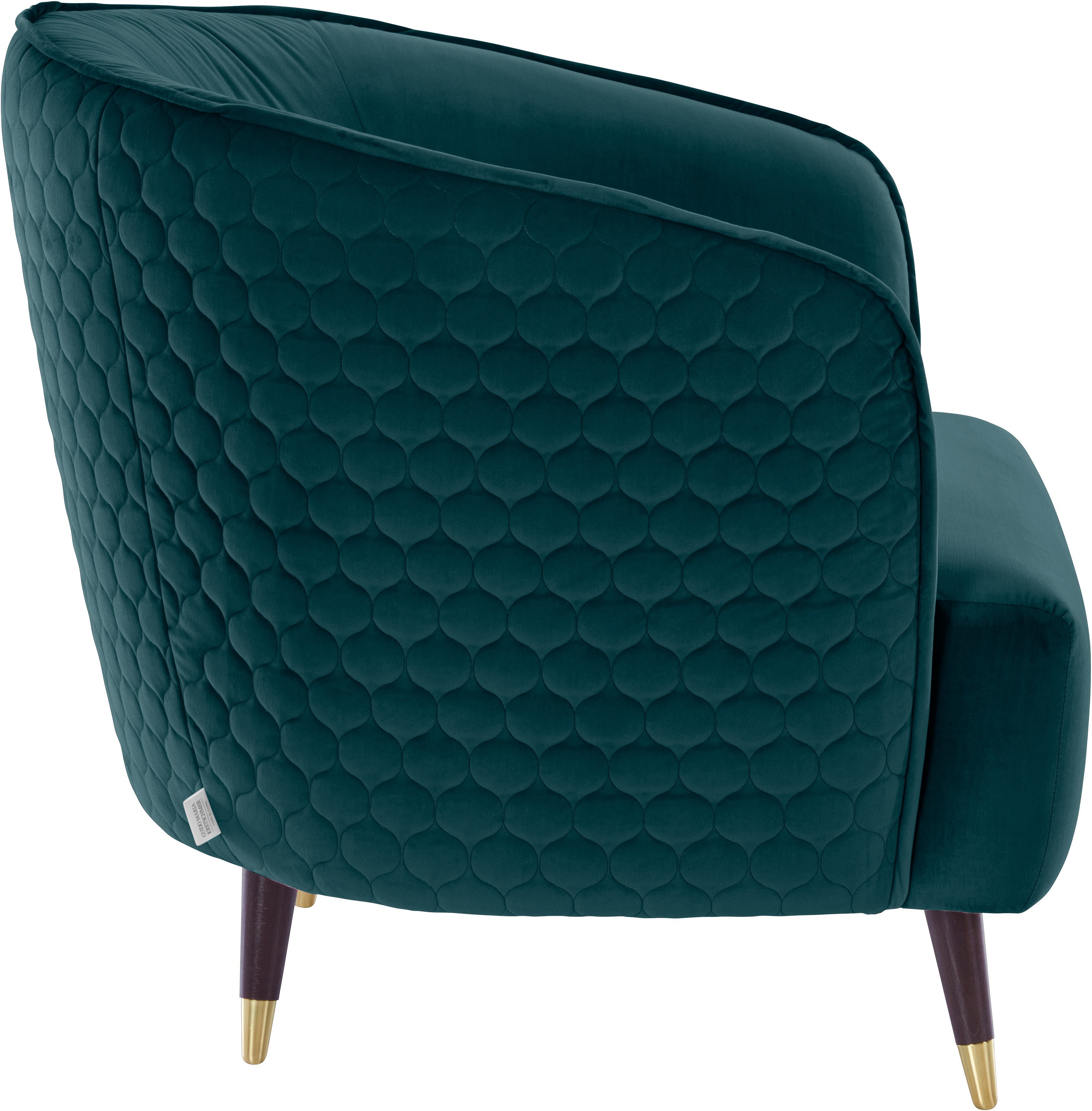 Guido Maria Kretschmer Home&Living Fauteuil Oradea cocktailstoel met elegante stiksels op achterzijde van de rugleuning