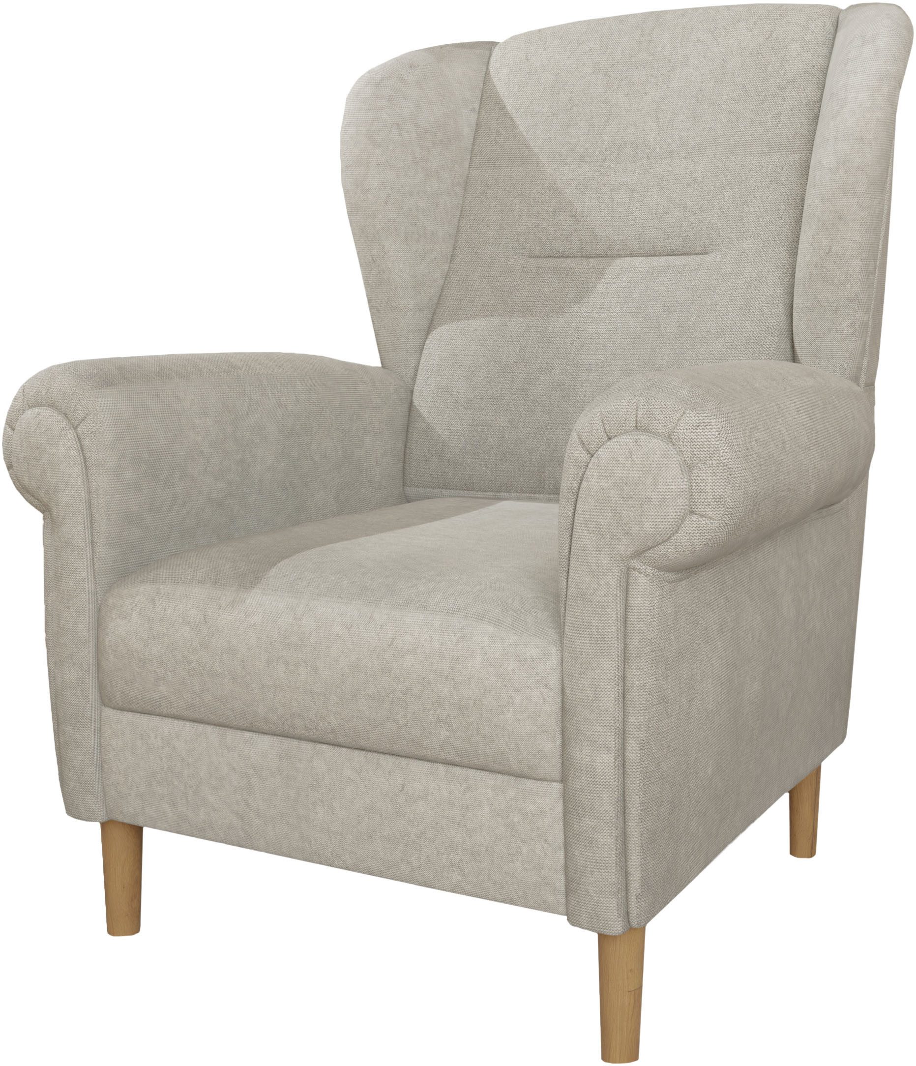 Home affaire Oorfauteuil OSTIANO BxDxH: 80x82x98 cm, fauteuil Uniek stuk, dikke gebogen armleuningen, effen en geruit