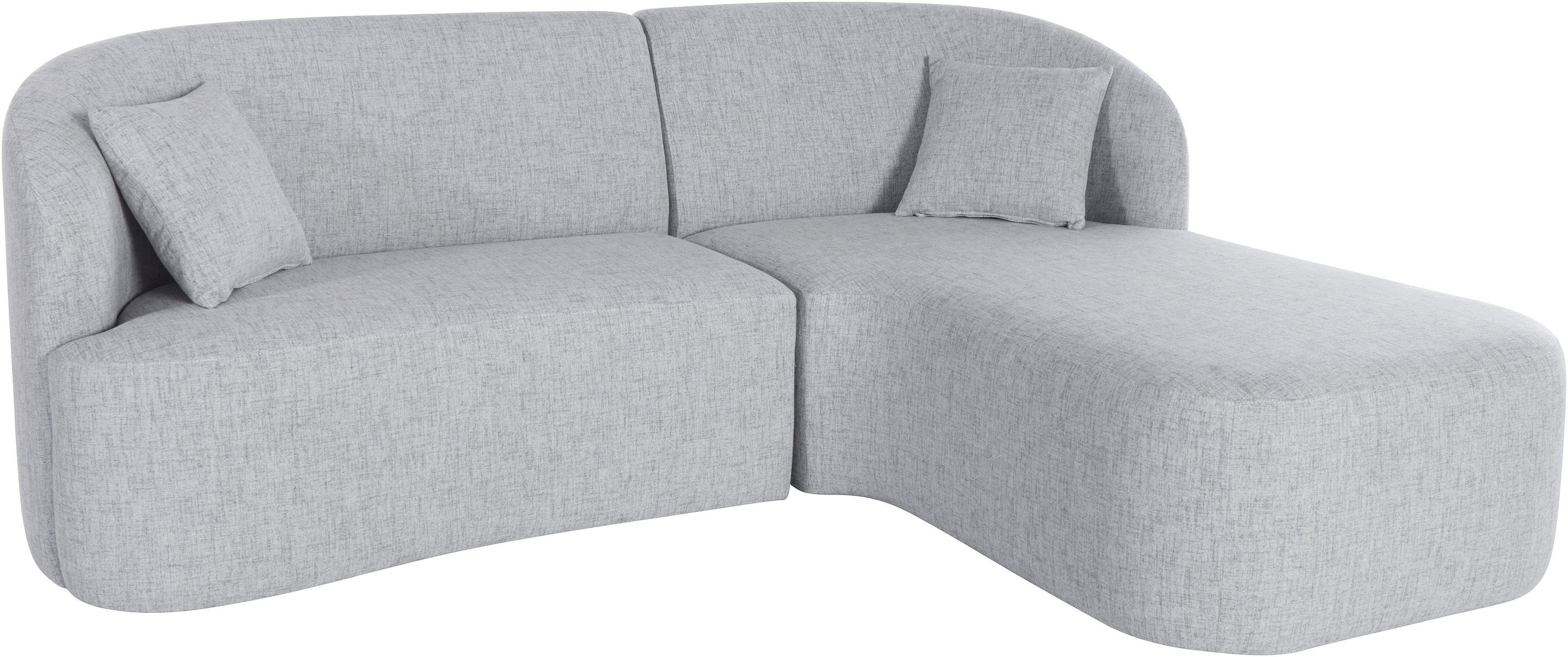 LeGer Home by Lena Gercke Hoekbank Dilara L-vorm afgeronde rugleuning en front, in 3 stofkwaliteiten