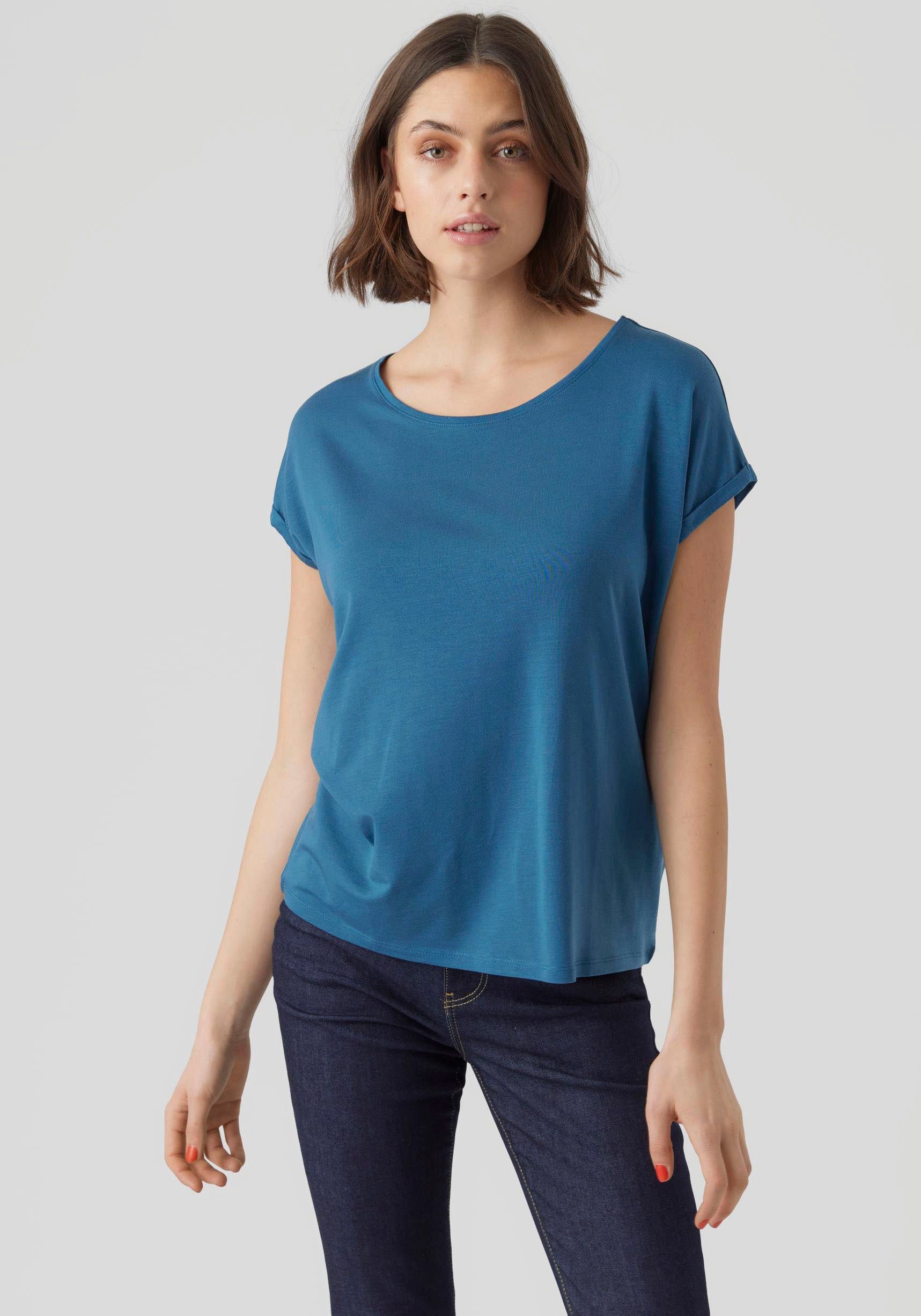 Vero Moda Shirt met ronde hals VMAVA PLAIN SS TOP GAJRS NOOS