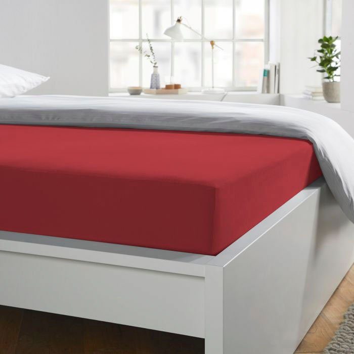 Schlafgut Hoeslaken Mako-jersey van 100% katoen, bedlakens voor matrassen tot 20 cm hoogte, in 90x200, 140x200 of 180x200 cm (1 stuk)