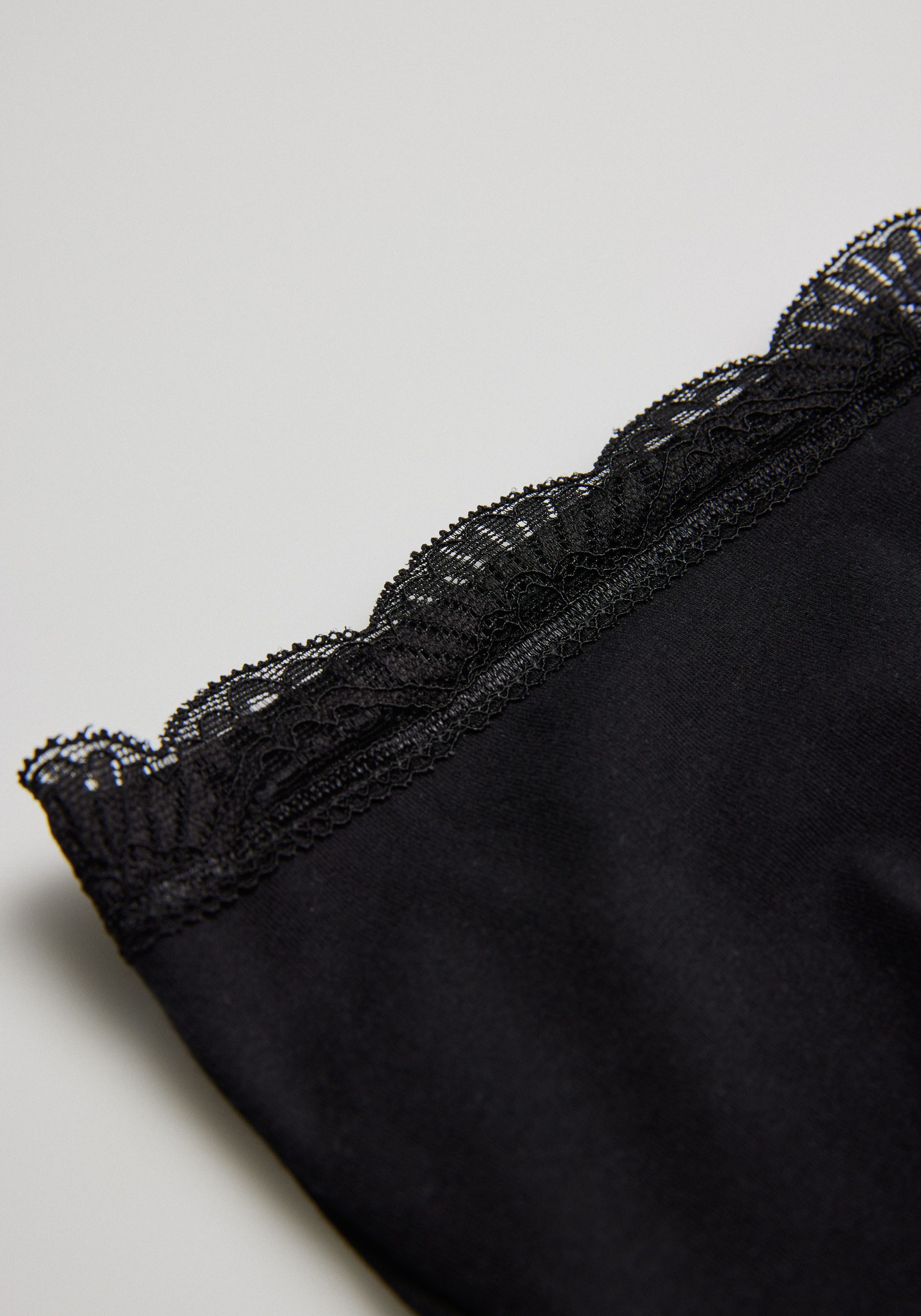 YSABEL MORA Tailleslip BASIC COLLECTION COTTON WITH LACE hoog uitgesneden en verfijnd met delicate kant (Set van 3)