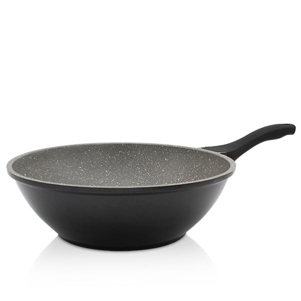 Krüger Wok Gietaluminium wok Barcelona, 30 cm (1-delig) wokpannen zwart