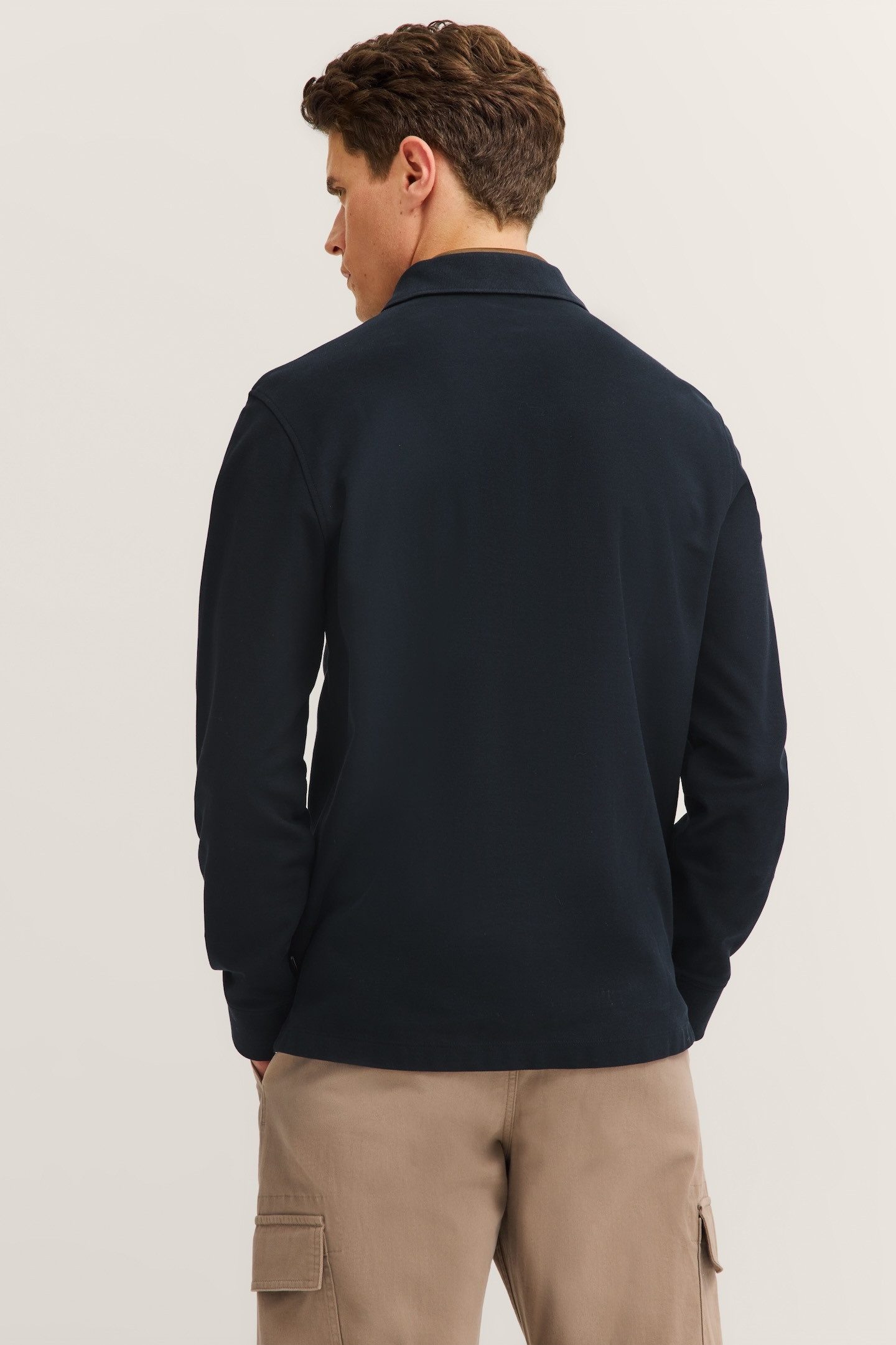 Bugatti Poloshirt met lange mouwen MODERN FIT van puur katoen