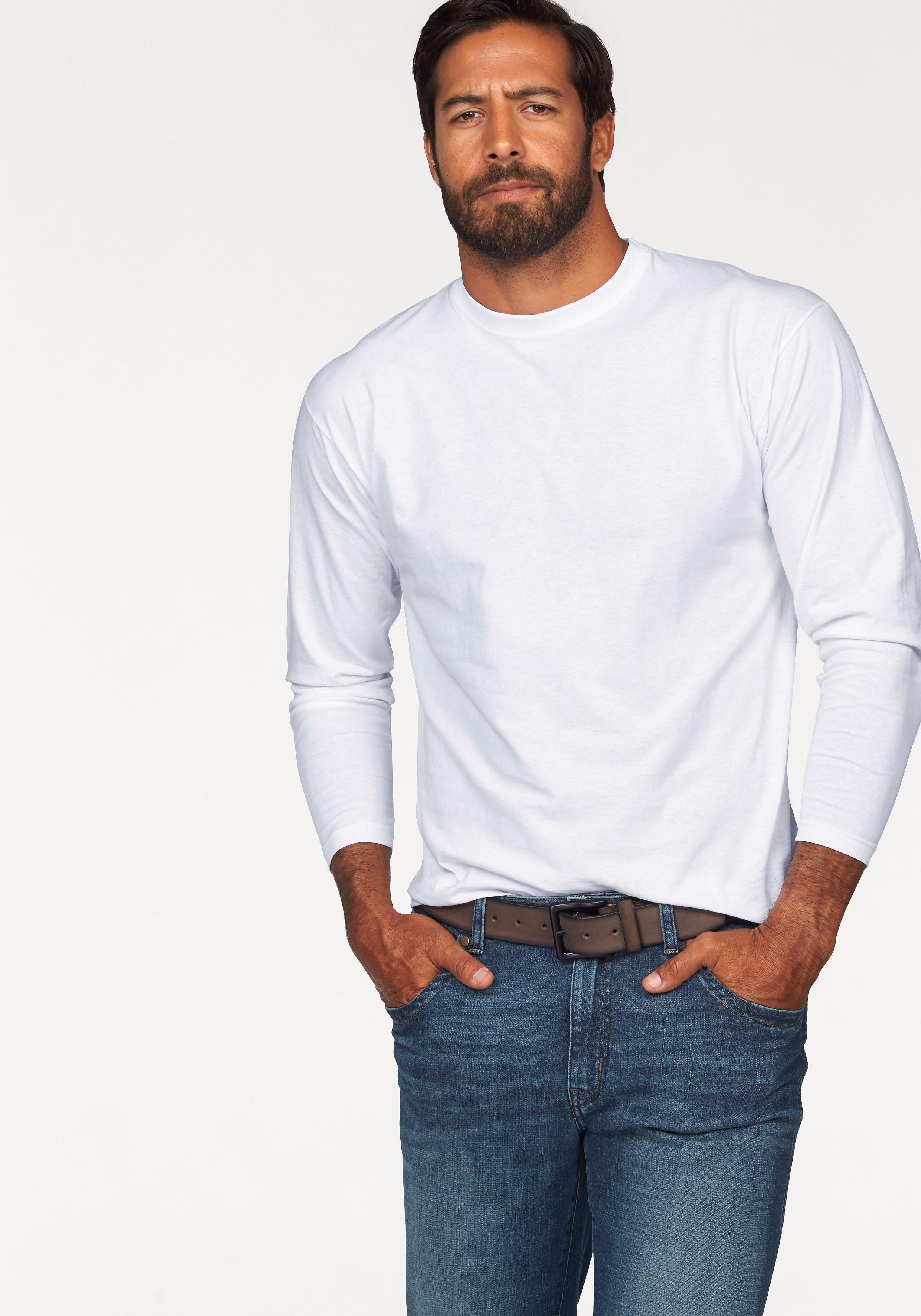Fruit of the Loom Shirt met lange mouwen van puur katoen (set, 2-delig)