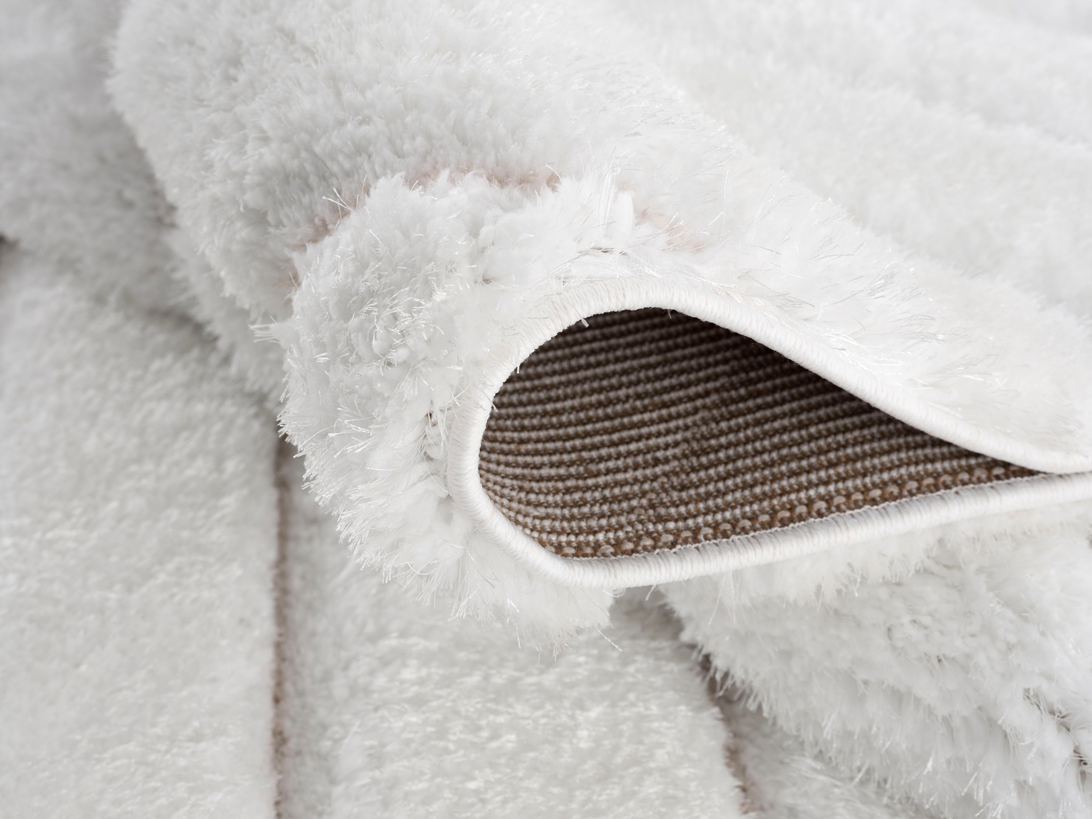 my home Hoogpolig vloerkleed Fiori met handgemaakt contourensnede, hoogpolig, hoog-laag effect