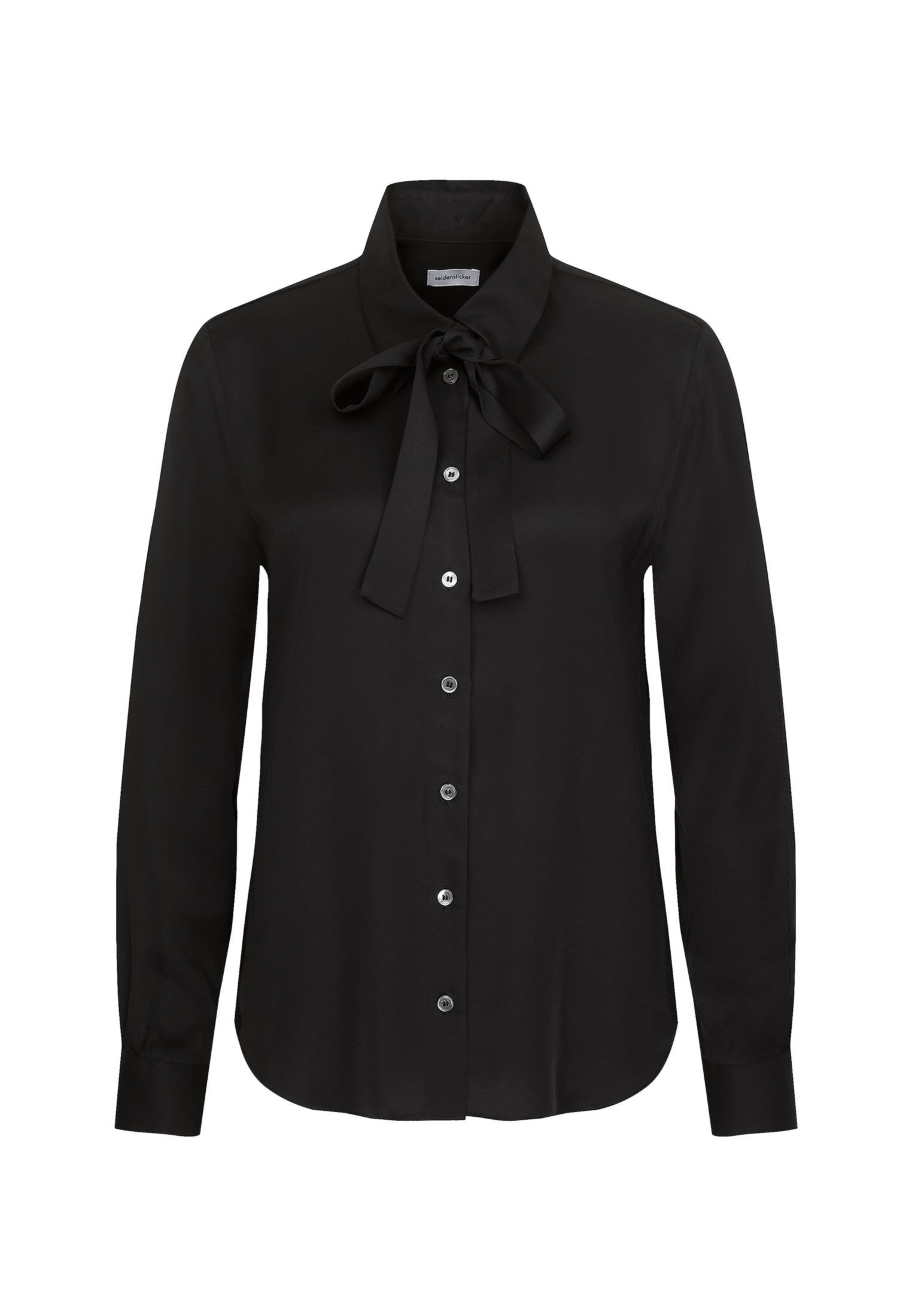 seidensticker Overhemdblouse Zwarte roos Lange mouwen kraag uni