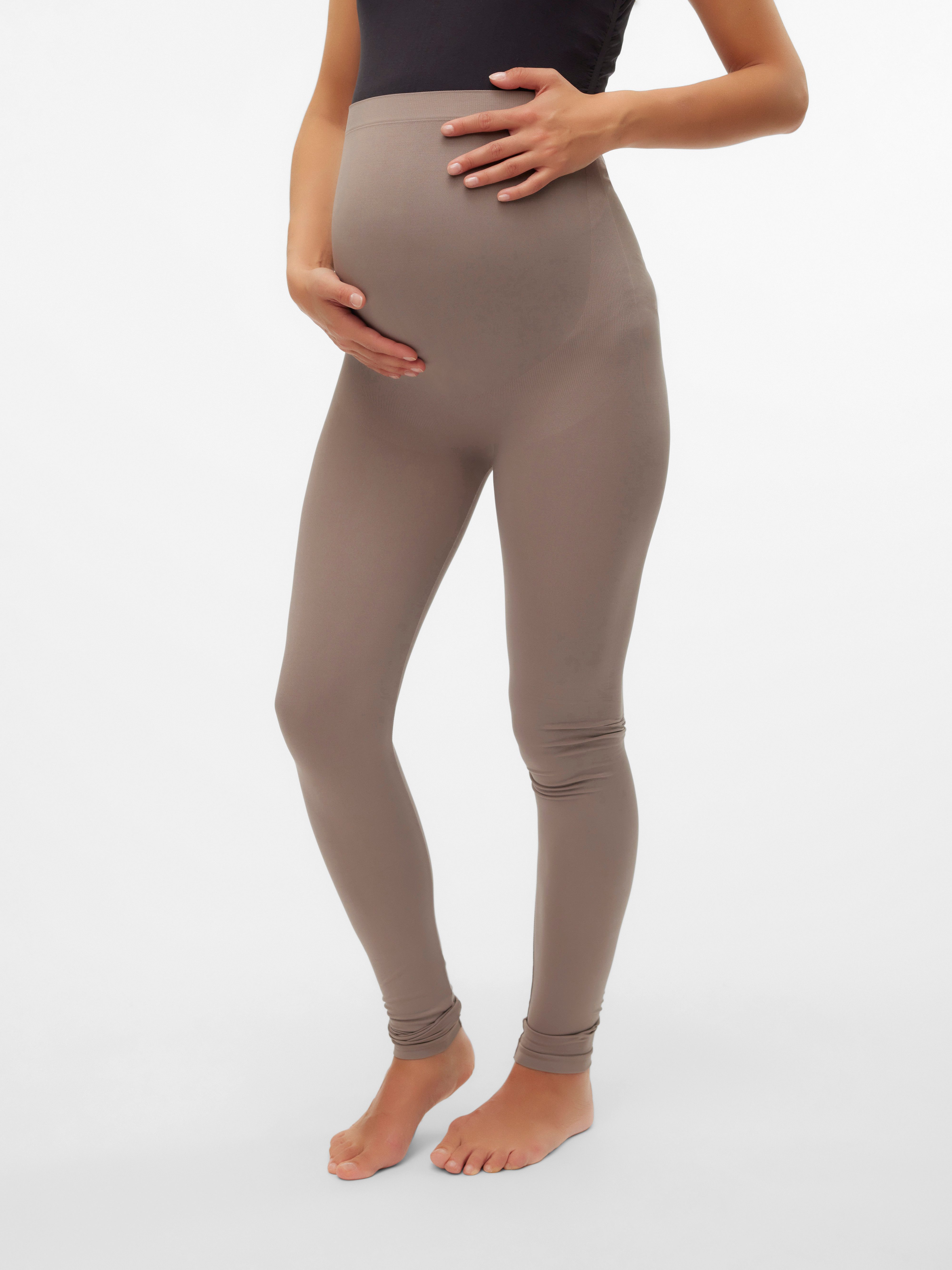 Mamalicious skinny zwangerschapslegging MLTIA Broek Bruin Dames Polyamide L XL