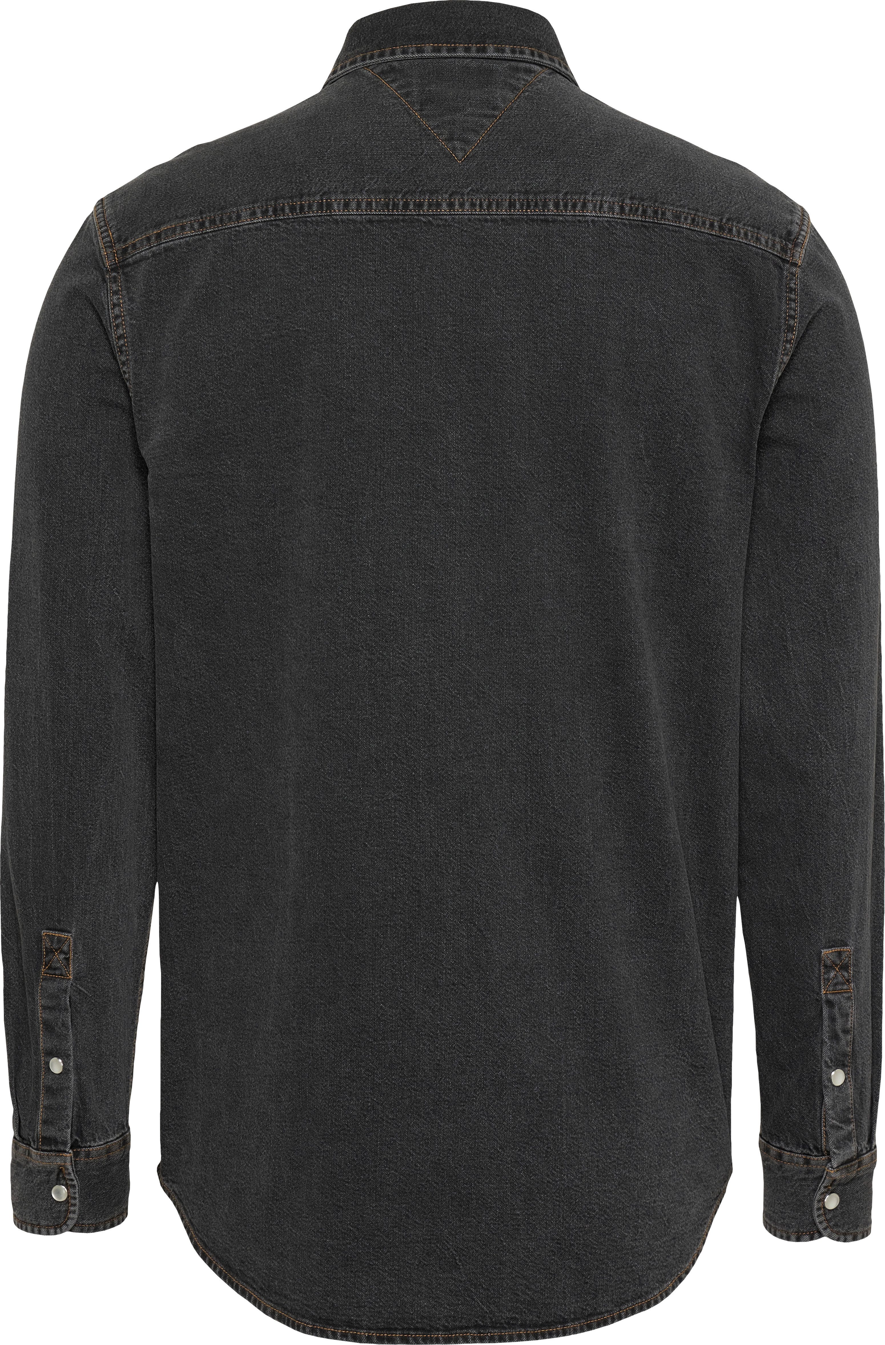 TOMMY Jeans overhemd RGLR FIT SHIRT WASHED BLACK