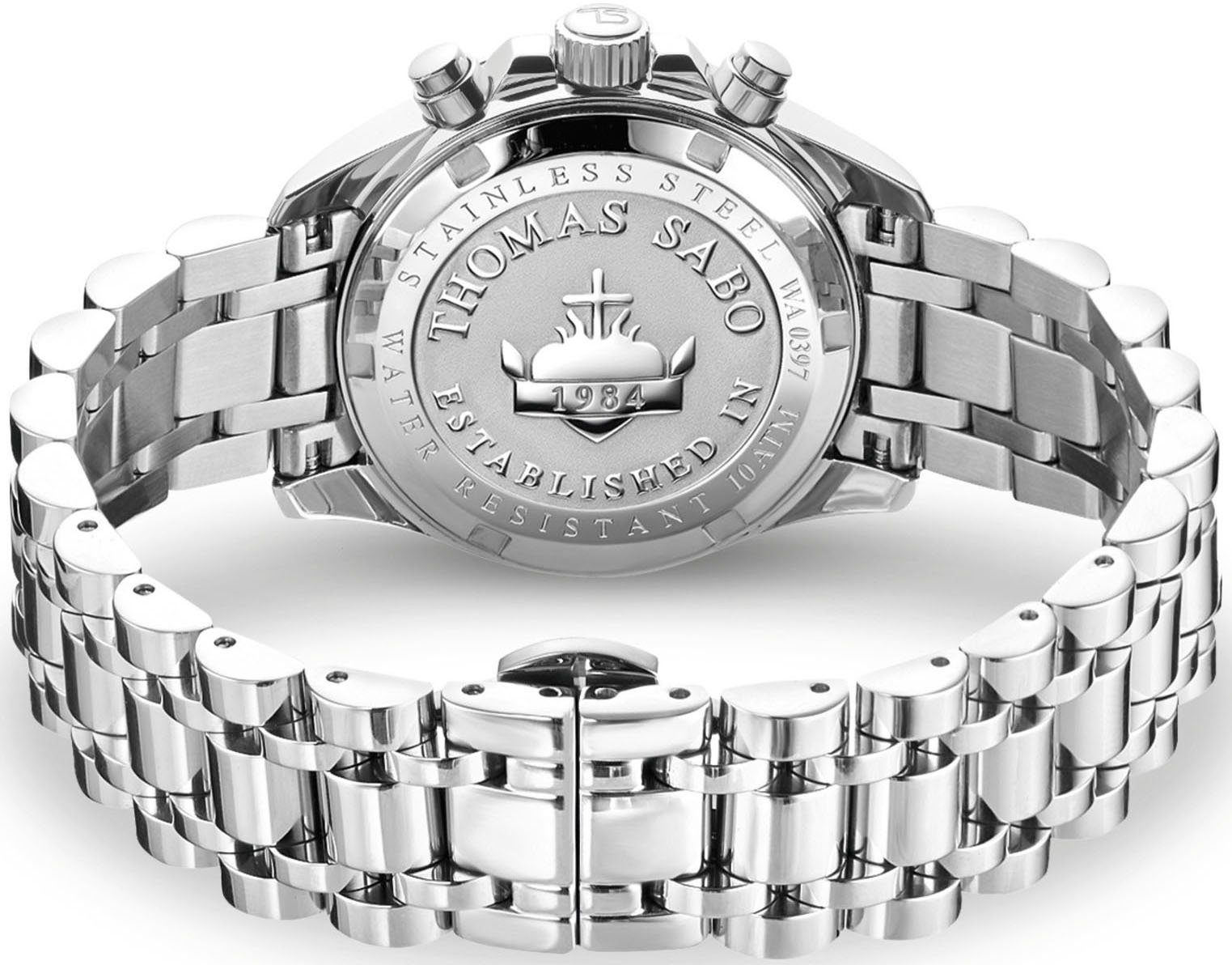 THOMAS SABO Chronograaf DIVINE CHRONO Quartz horloge, armbanduhr, dames, datum, stopfunctie, 12/24-uursweergave