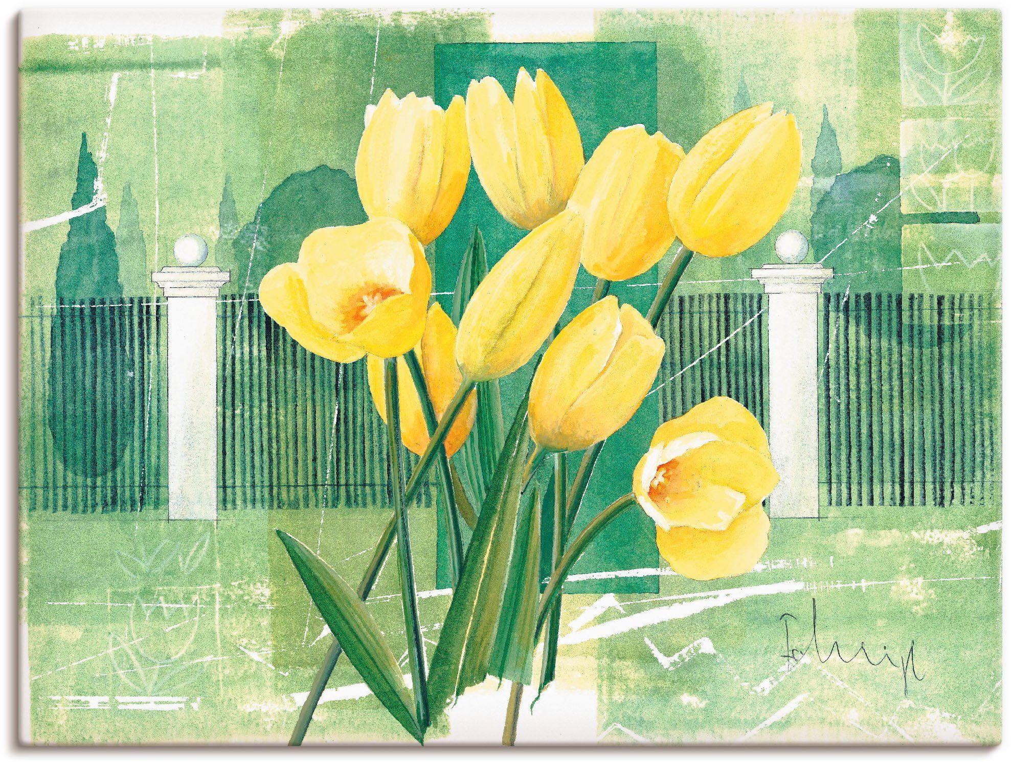 Artland Artprint Tulpen in kasteelpark in vele afmetingen & productsoorten -artprint op linnen, poster, muursticker / wandfolie ook geschikt voor de badkamer (1 stuk)