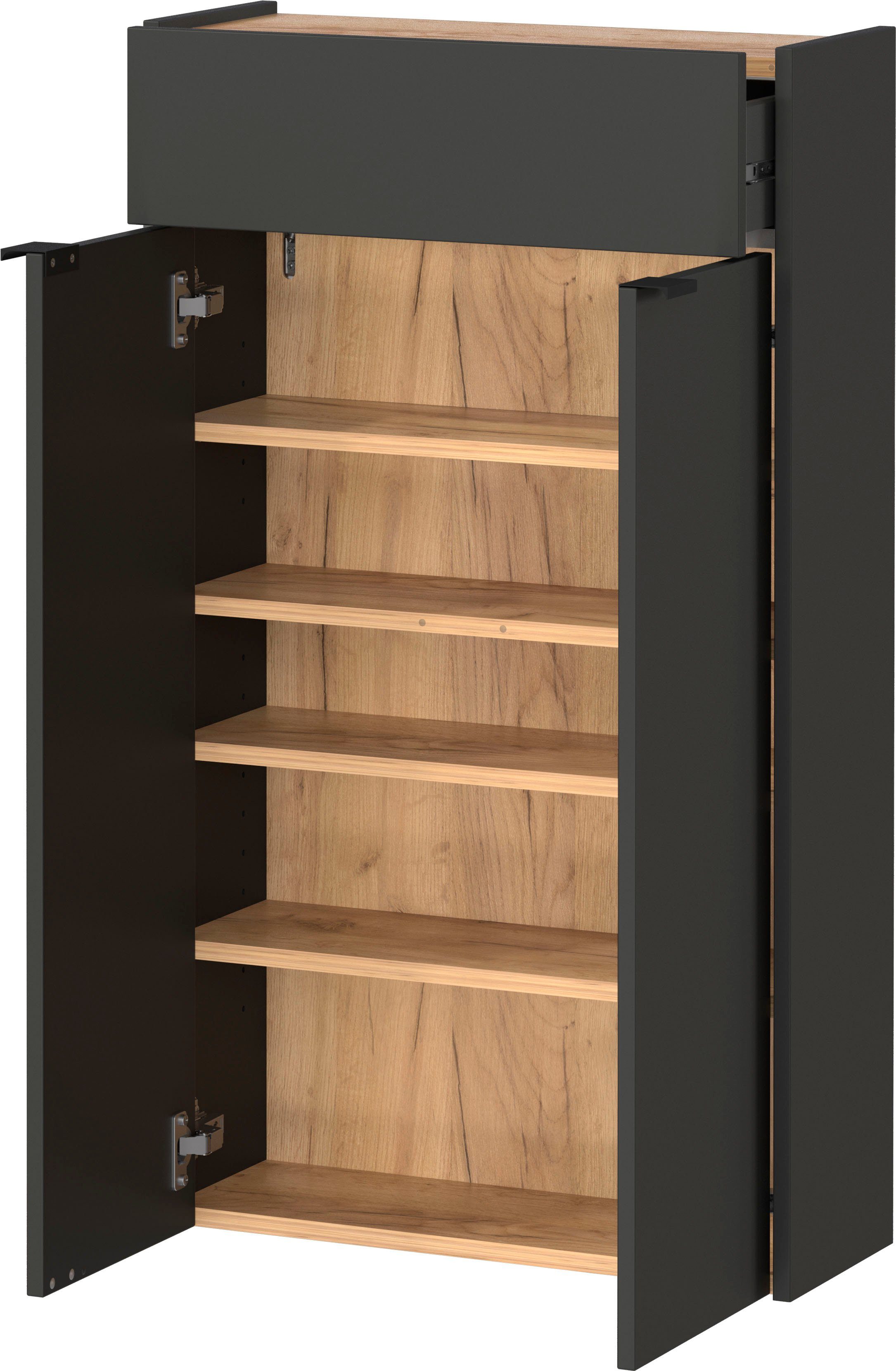 GERMANIA Halmeubelset Ameca met multifunctionele kast, spiegel en kapstokpaneel, geringe diepte (set, 3-delig)