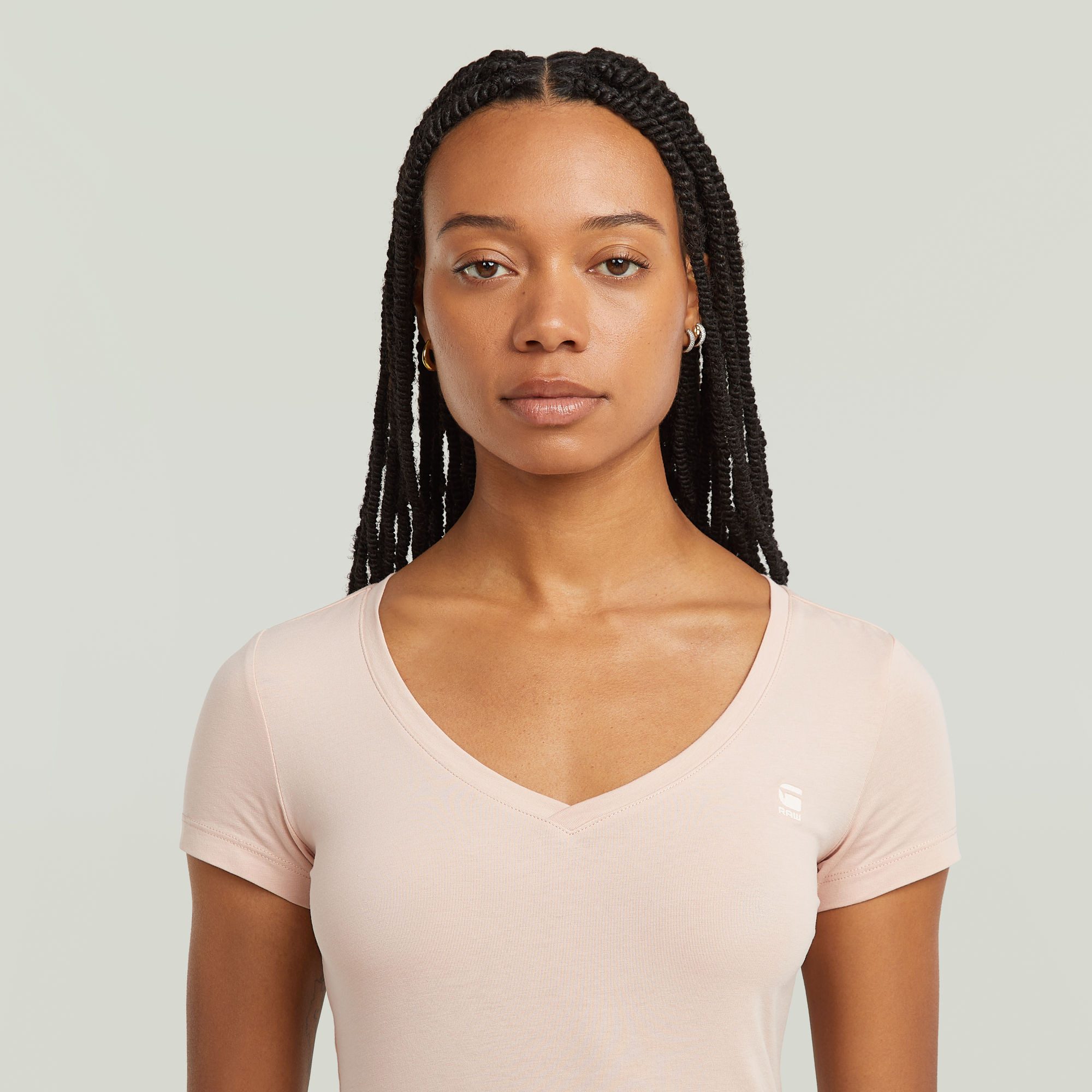 G-Star RAW Shirt met V-hals Base v t wmn cap sl met kleine logoprint voor