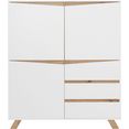 homexperts highboard vicky , breedte 120 cm, hoogte 142 cm, in mat wit wit