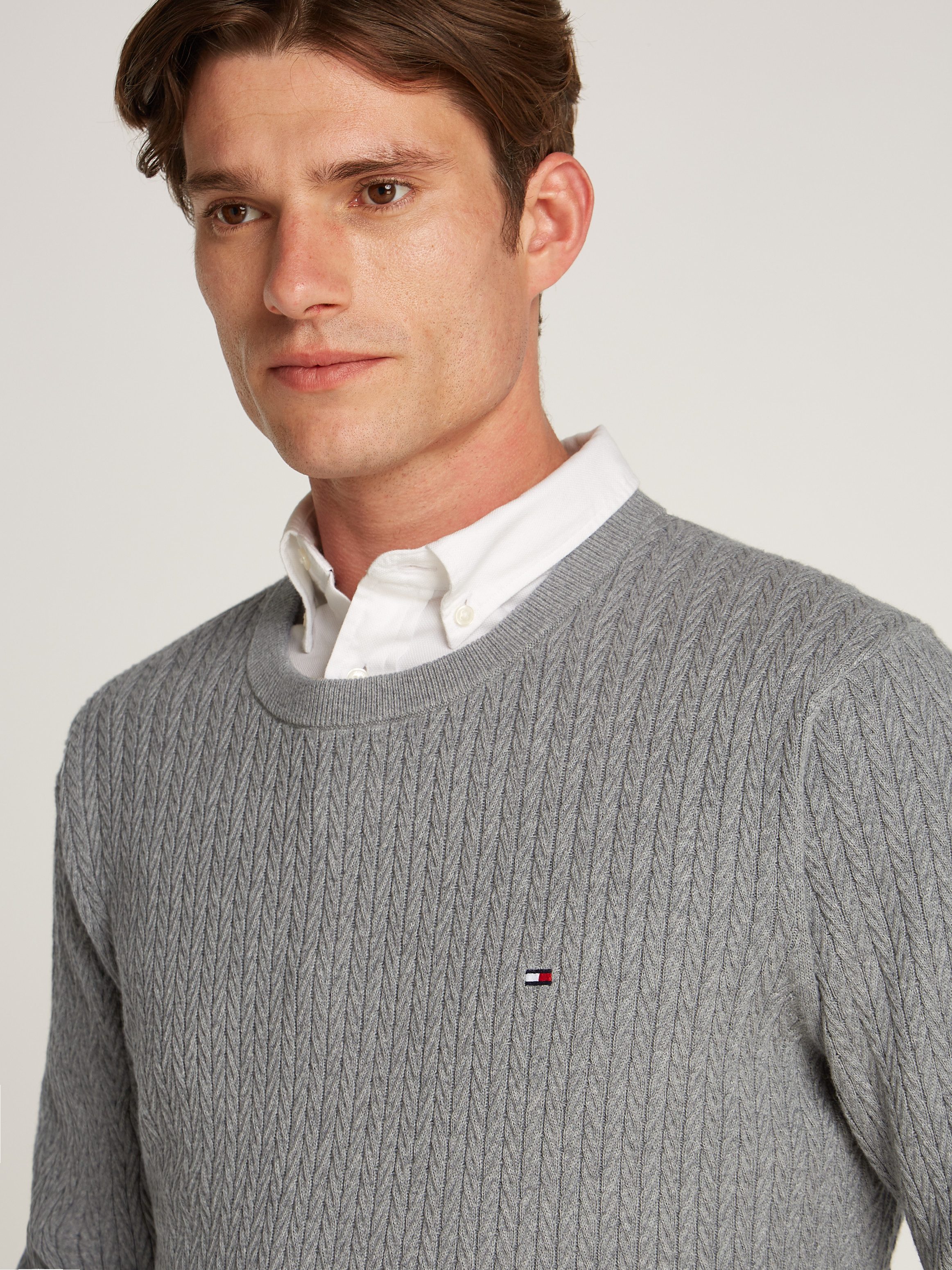 Tommy Hilfiger Gebreide trui HERRINGBONE STRUCTURE C NK
