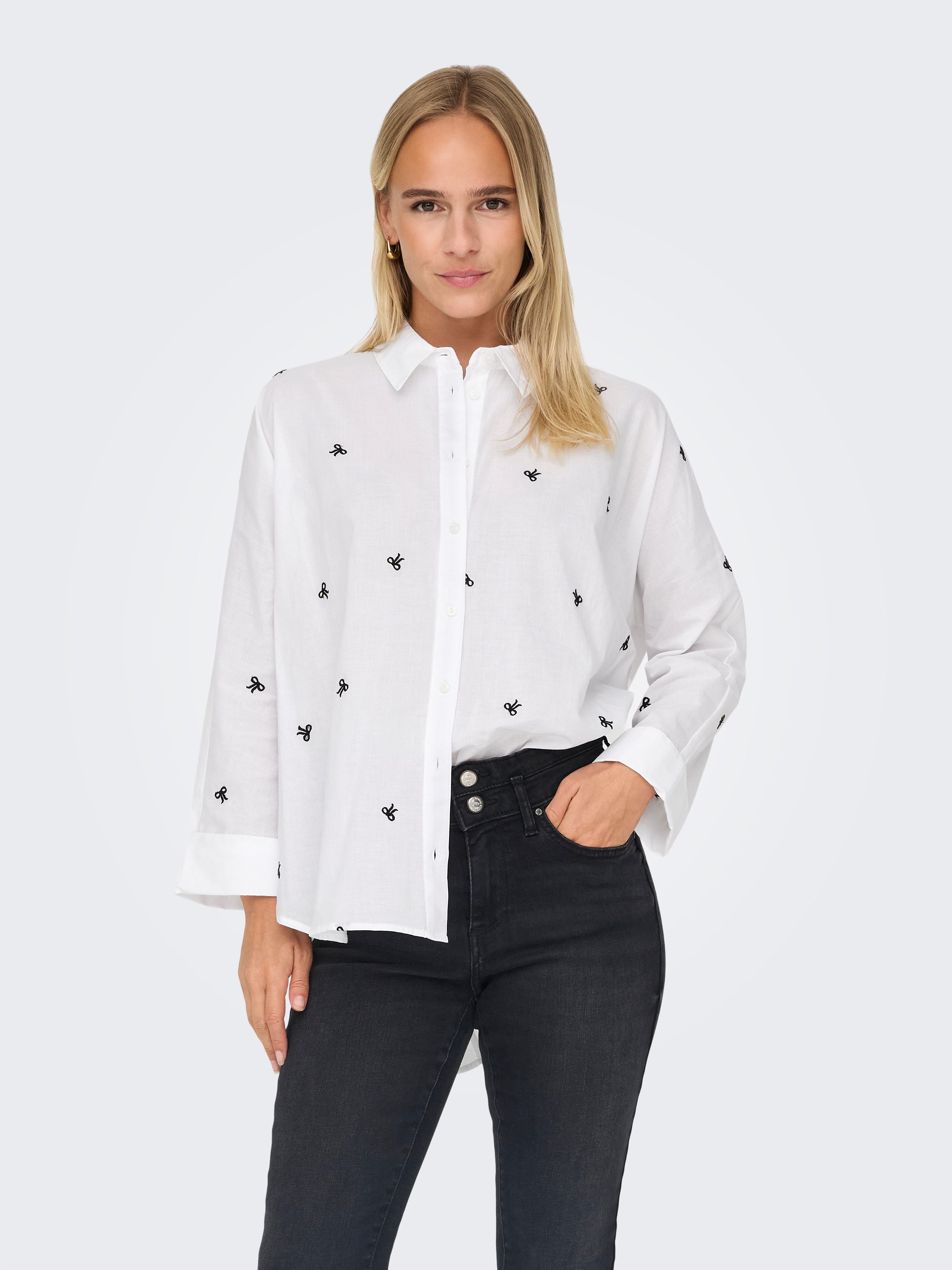 Only Overhemdblouse ONLNEW LINA GRACE LS EMB SHIRT NOOS WVN