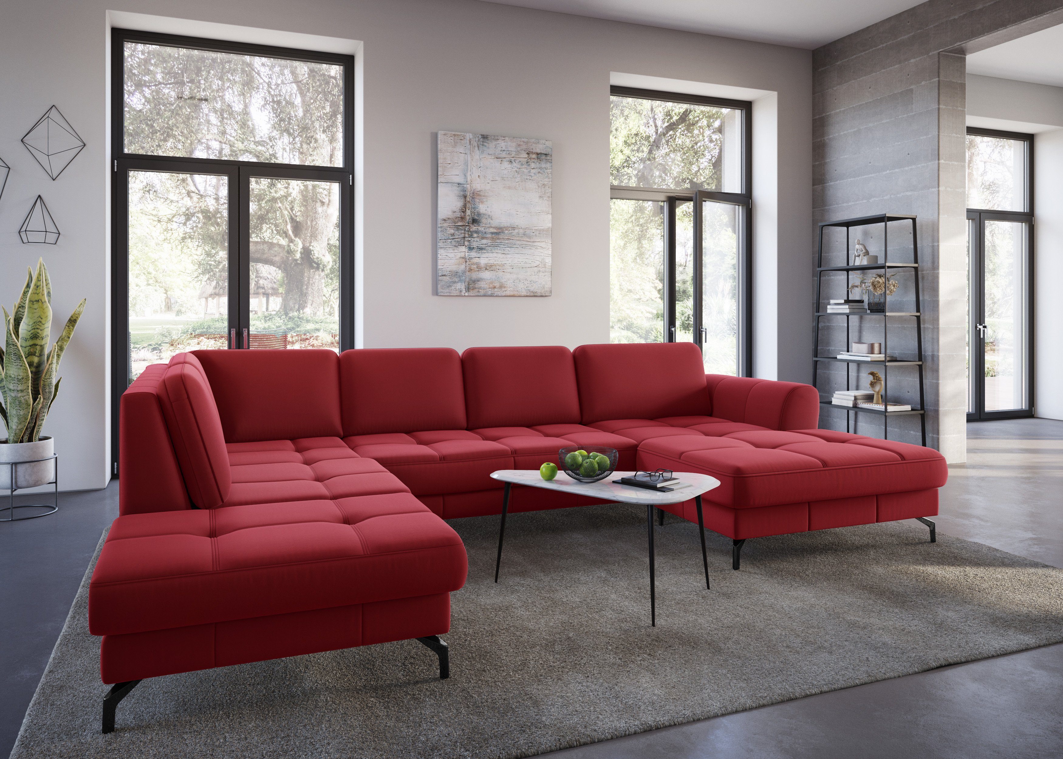 sit&more Zithoek Bendigo U-vorm inclusief zitdiepteverstelling, bodemvrijheid 12 cm, in 2 pootkleuren