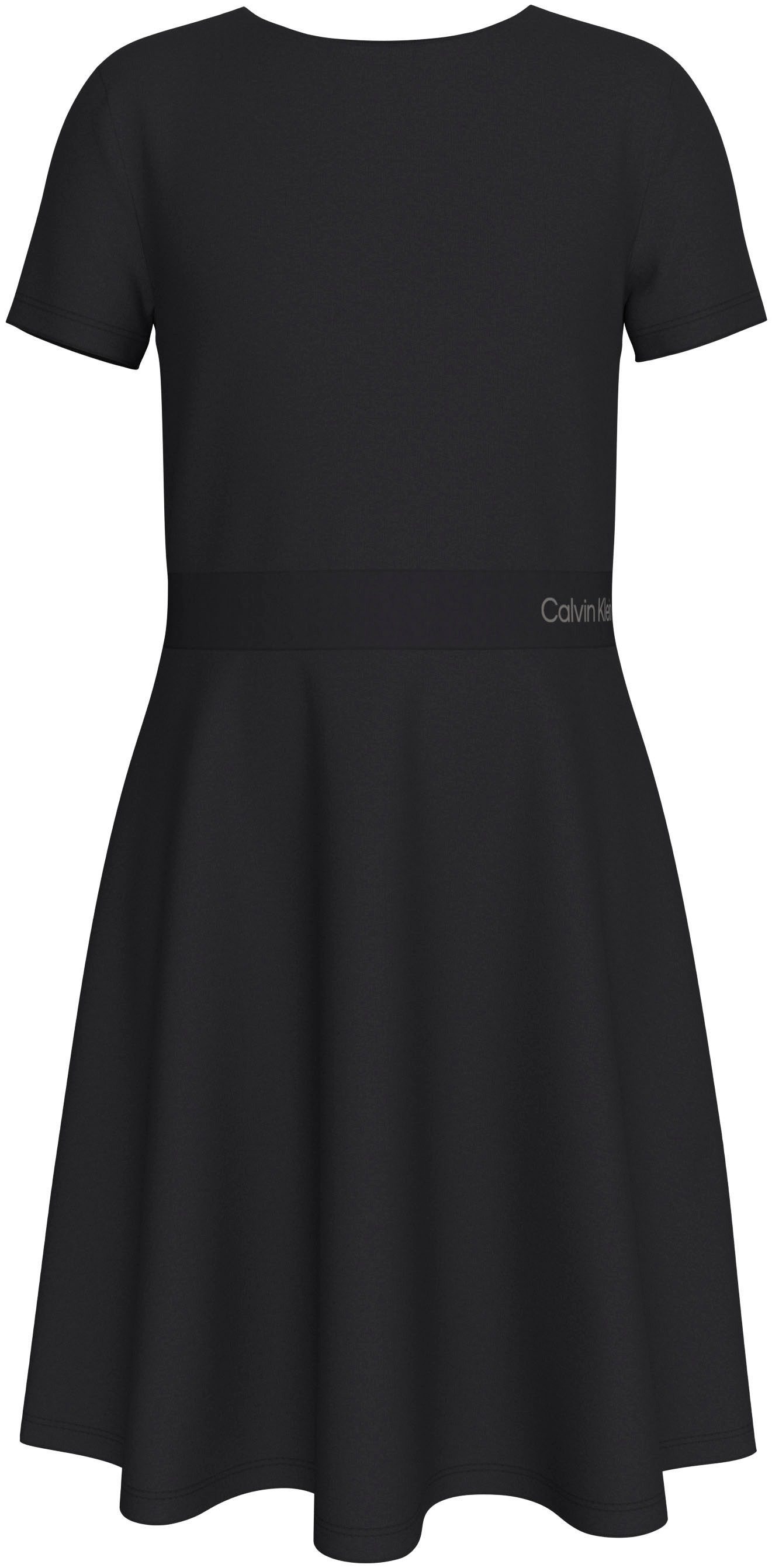 Calvin Klein Jurk in a-lijn LOGO TAPE SS PUNTO DRESS voor kinderen tot 16 jaar met logo-opdruk