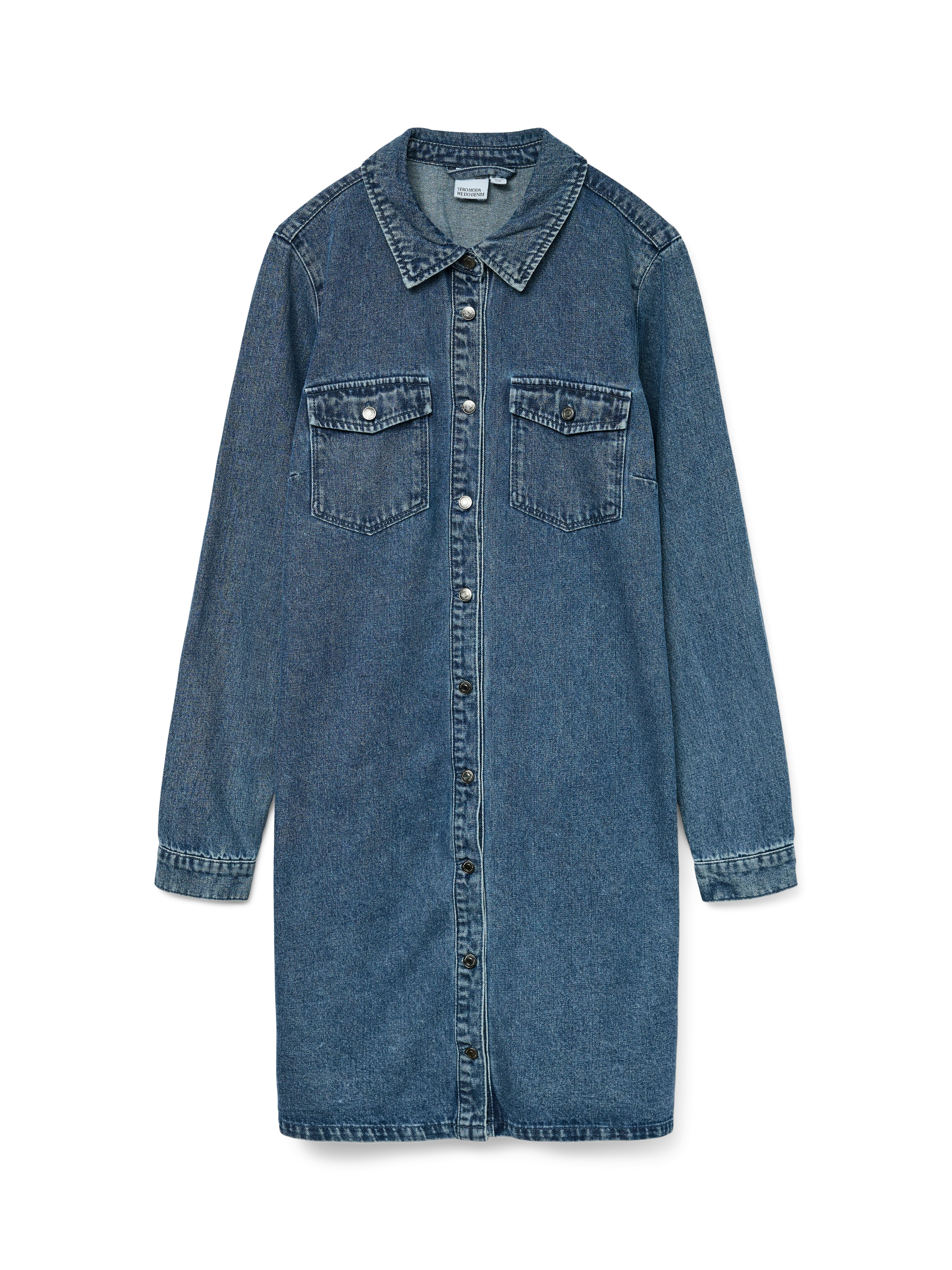 Vero Moda Jeans jurk VMJENNIE LS SHORT DENIM DRESS GA NOOS