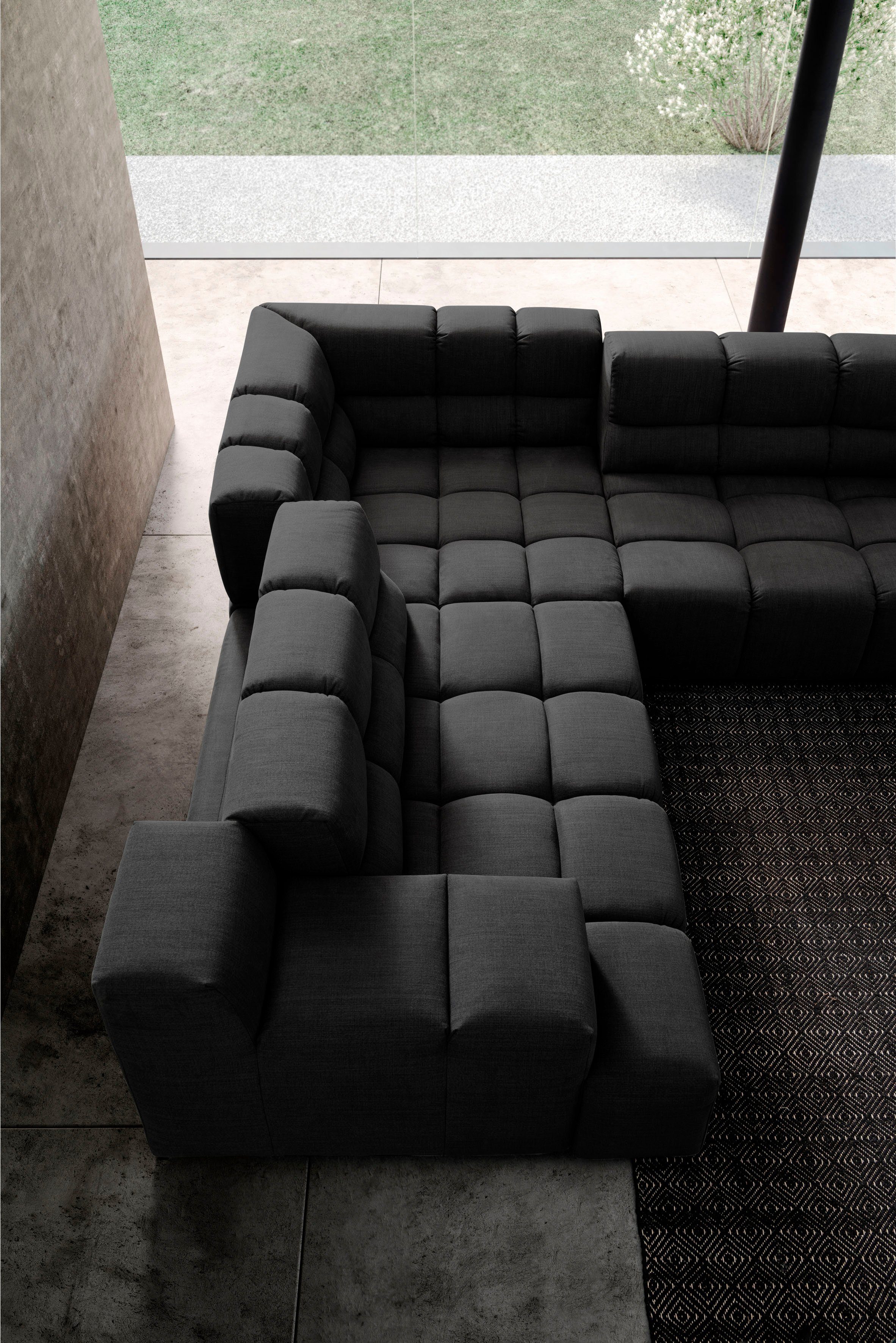 designwerk Hoekbank Temple L-vorm, geweldig ontwerpsofa met zitdiepteverstelling voor meer zitcomfort, gelijkbenig