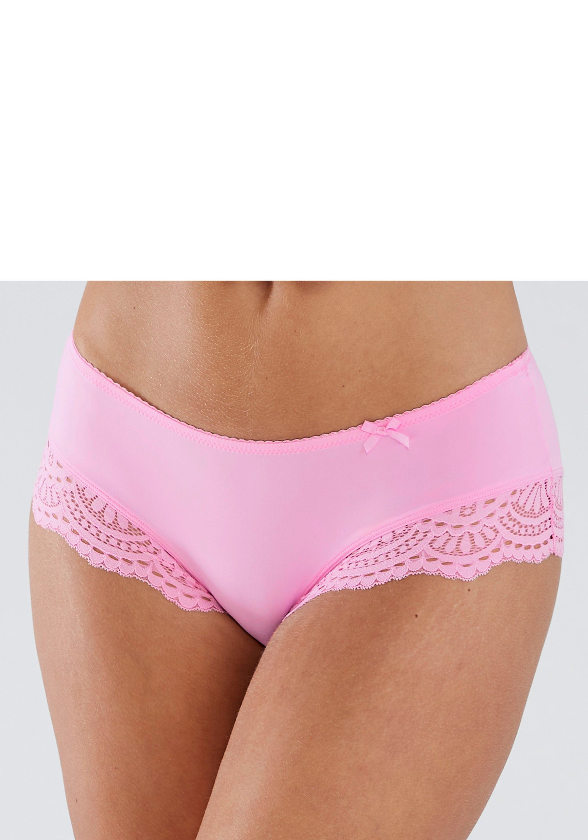 Lascana Hipster Aurora met chique kanten inzet aan de beenlijnen dames lingerie maat 32/34 paars