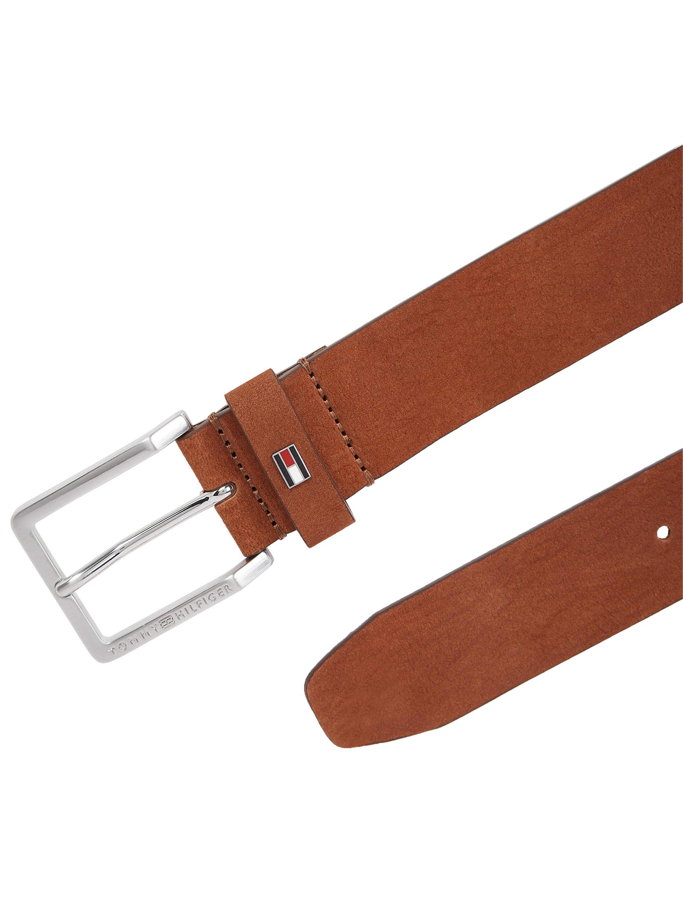 Tommy Hilfiger Leren riem OLIVER NUBUCK 3.5 Metalen patch eenvoudige doornsluiting