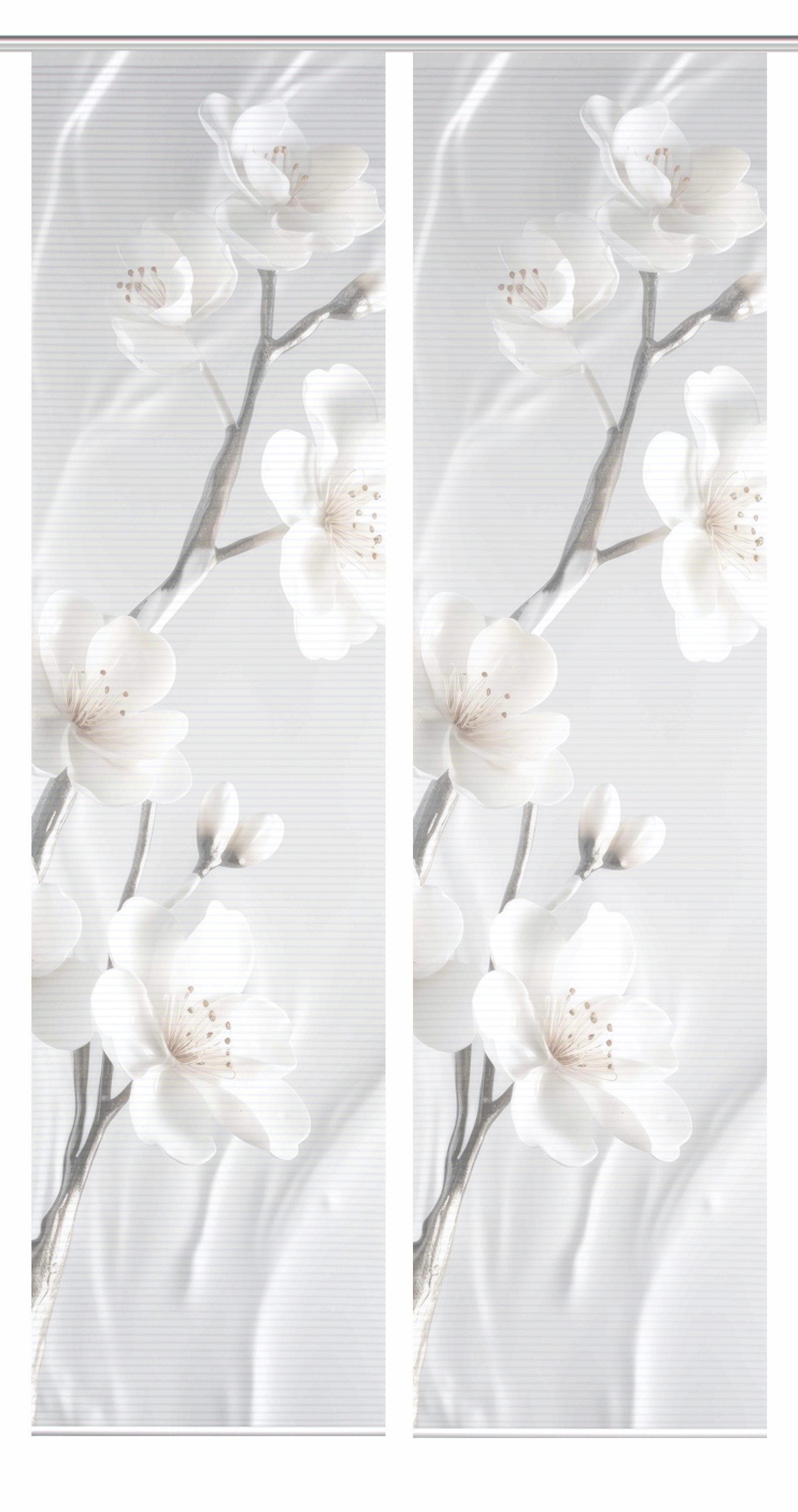 HOME in green Paneelgordijn LAIRA SET DIGITALE PRINT, BAMBOELOOK GERECYCLED (2 stuks)