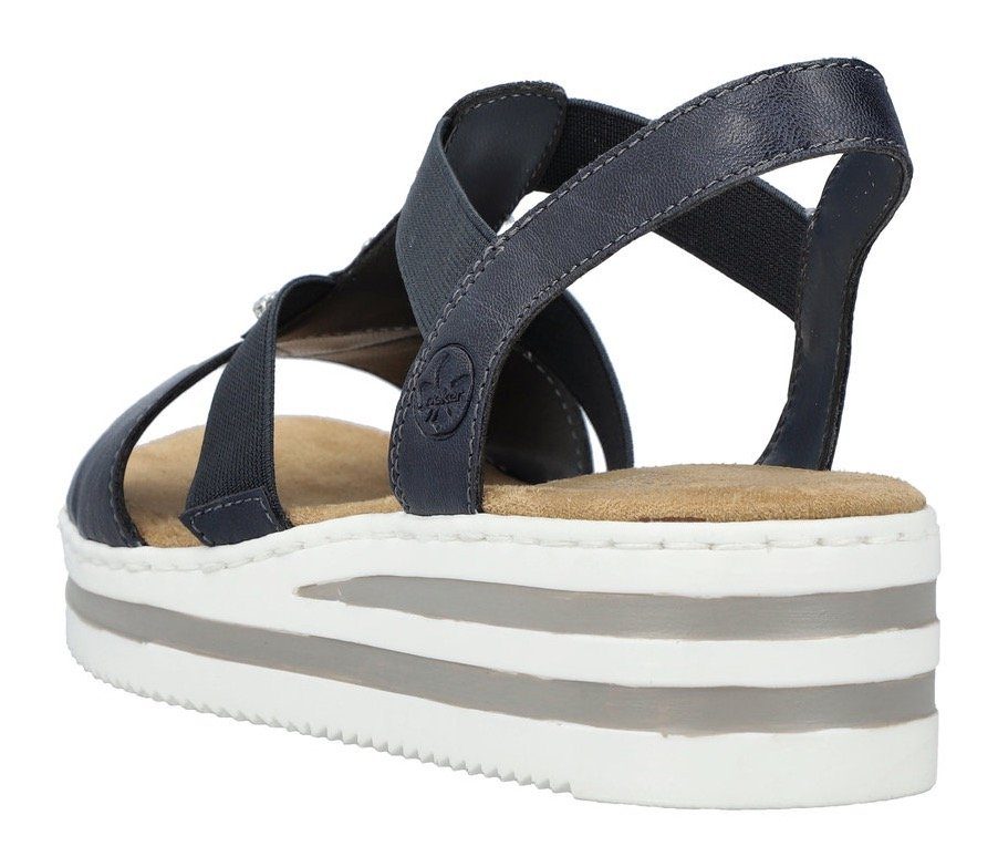 Rieker Sandalen , zomerschoen, sandaal, sleehak, met gestreepte zool