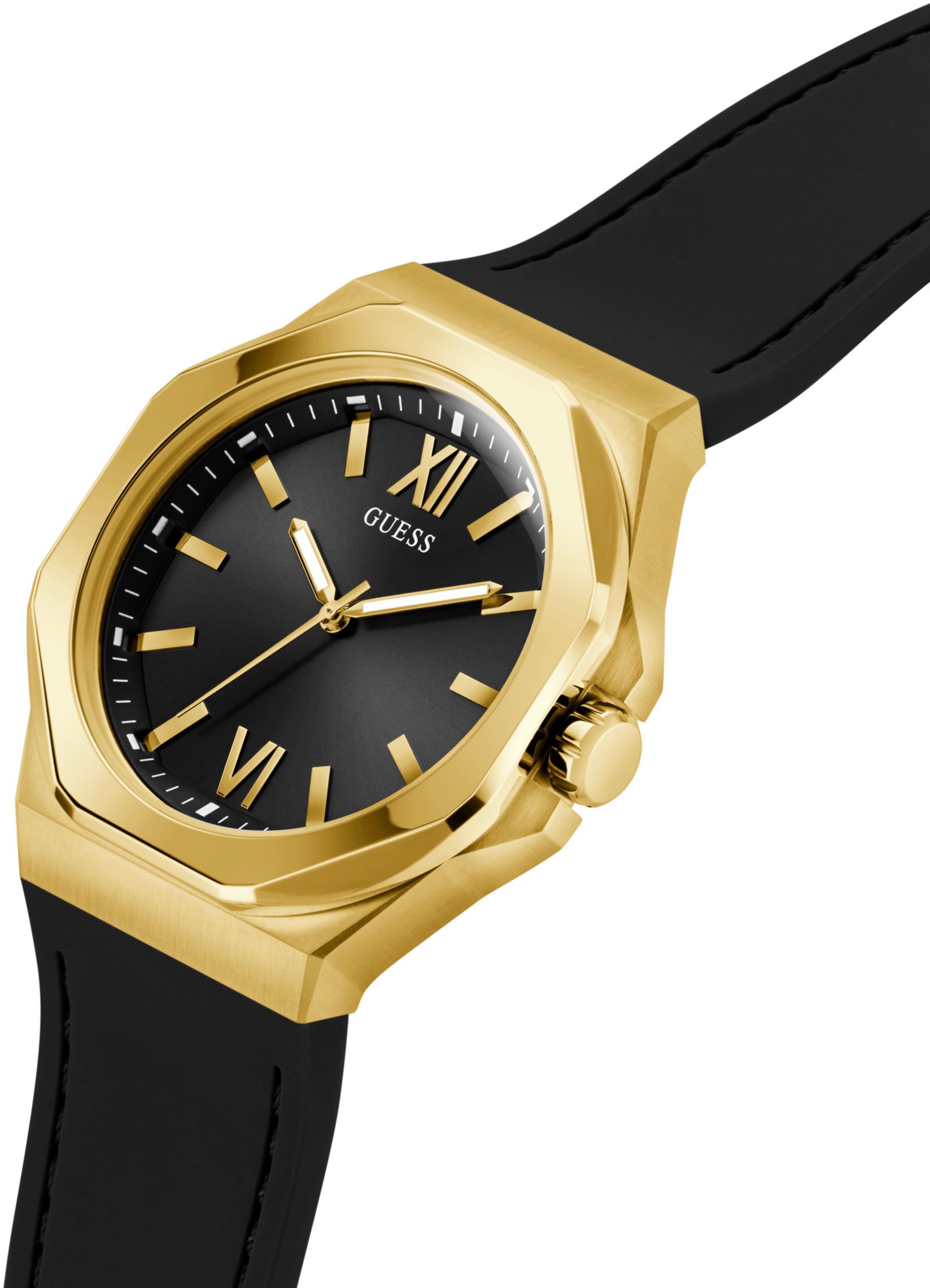 Guess Kwartshorloge EMPEROR Polshorloge, herenhorloge, siliconen band, cadeau-idee, analoog