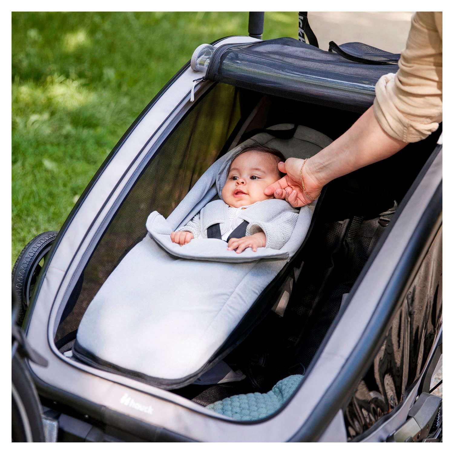Hauck Kinderen fiets aanhanger Baby Lounger 2 Grey