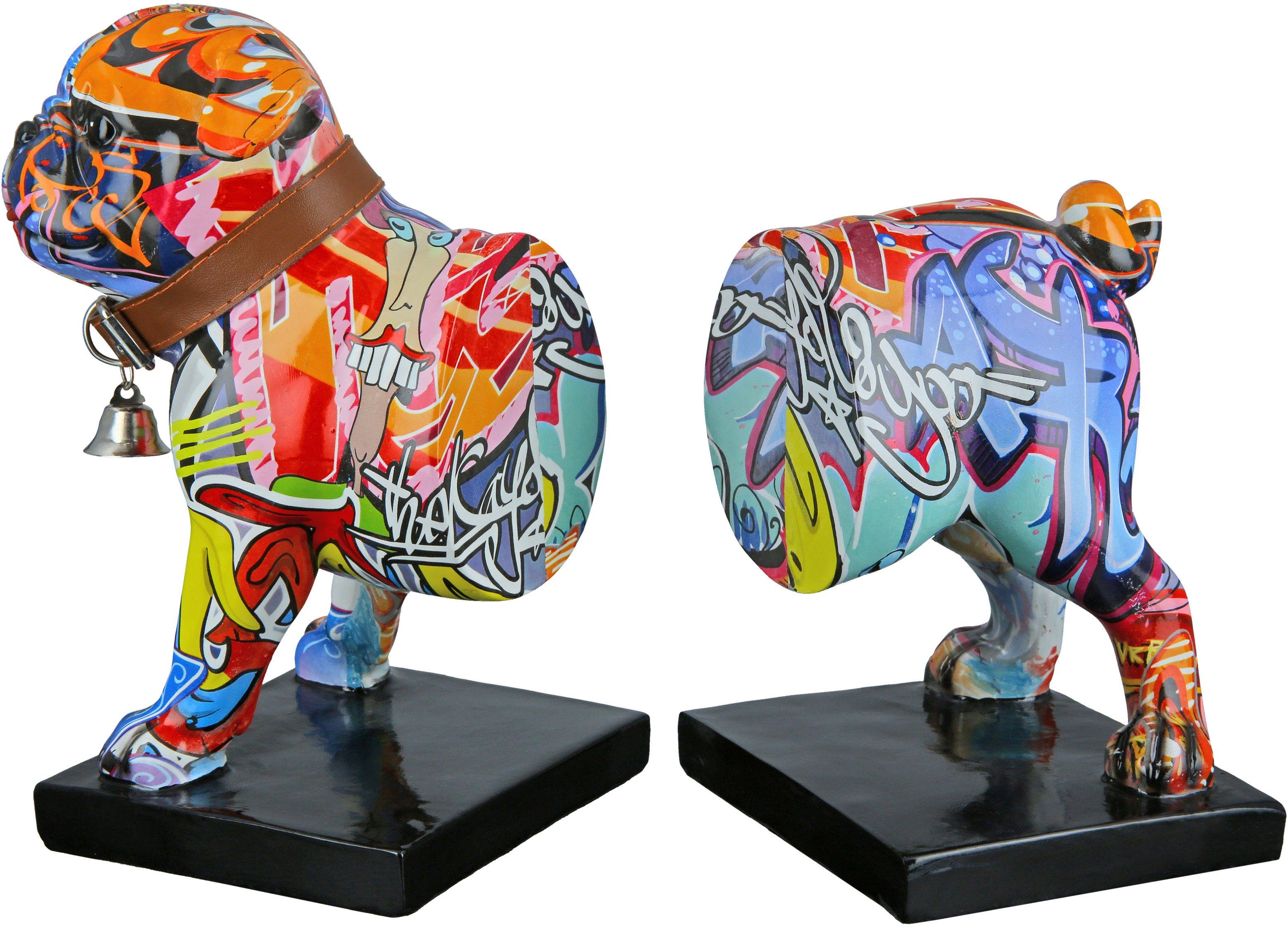 Casablanca by Gilde Dierfiguur Boekensteun set van 2 Mops Street Art (1 stuk)