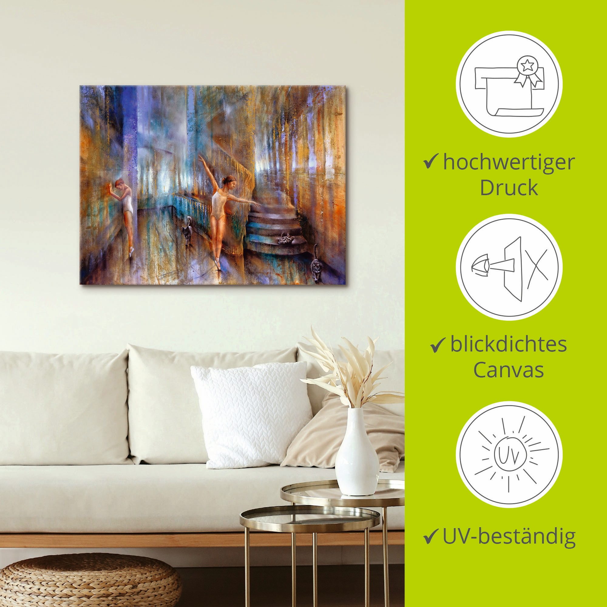 Artland Artprint op linnen Katten gespannen op een spieraam