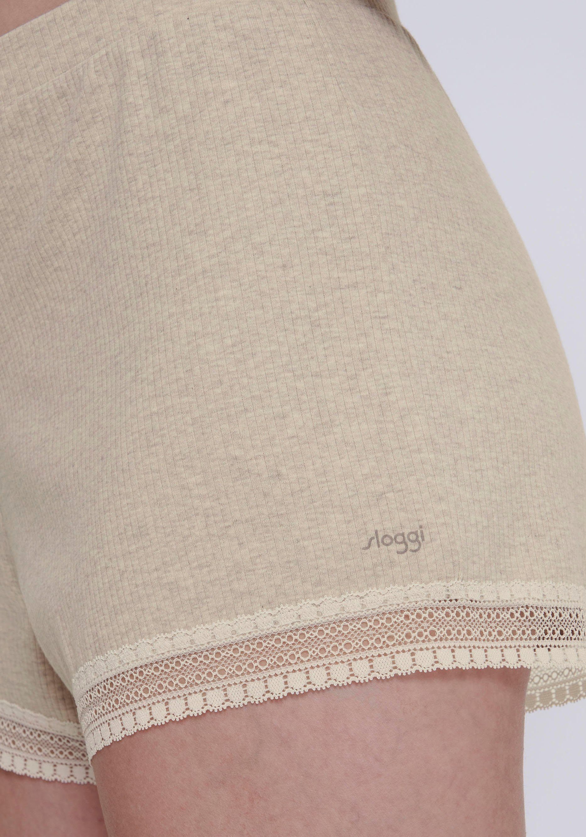 Sloggi Relaxshorts GO Ribbed Short met losse pasvorm zachte kantafwerking