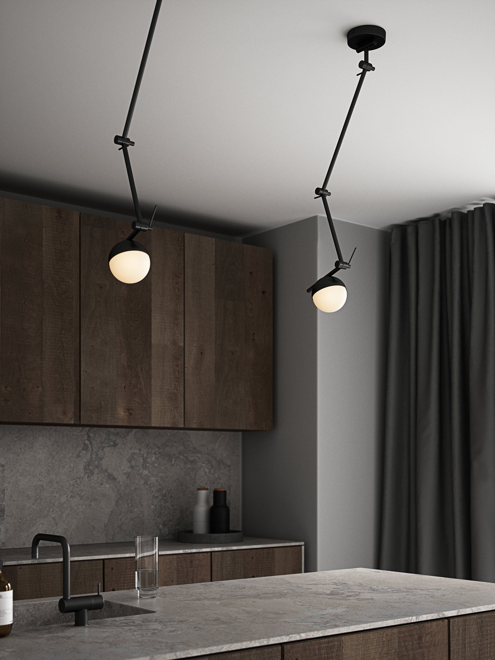 Nordlux Wandlamp CONTINA Textiel kabel, met de mond geblazen opaal glas