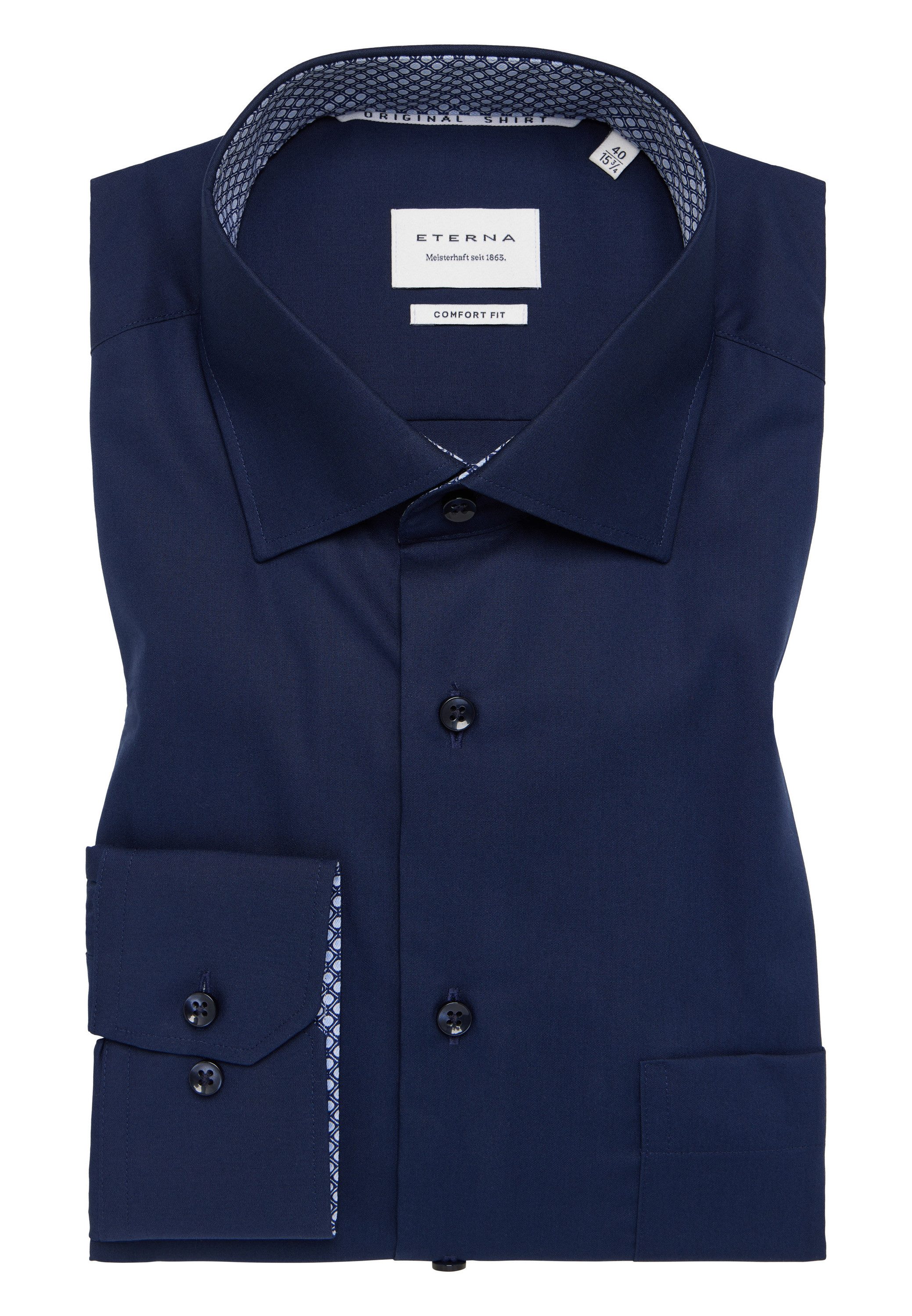 Eterna Overhemd met lange mouwen Comfort fit NON IRON (strijkvrij)